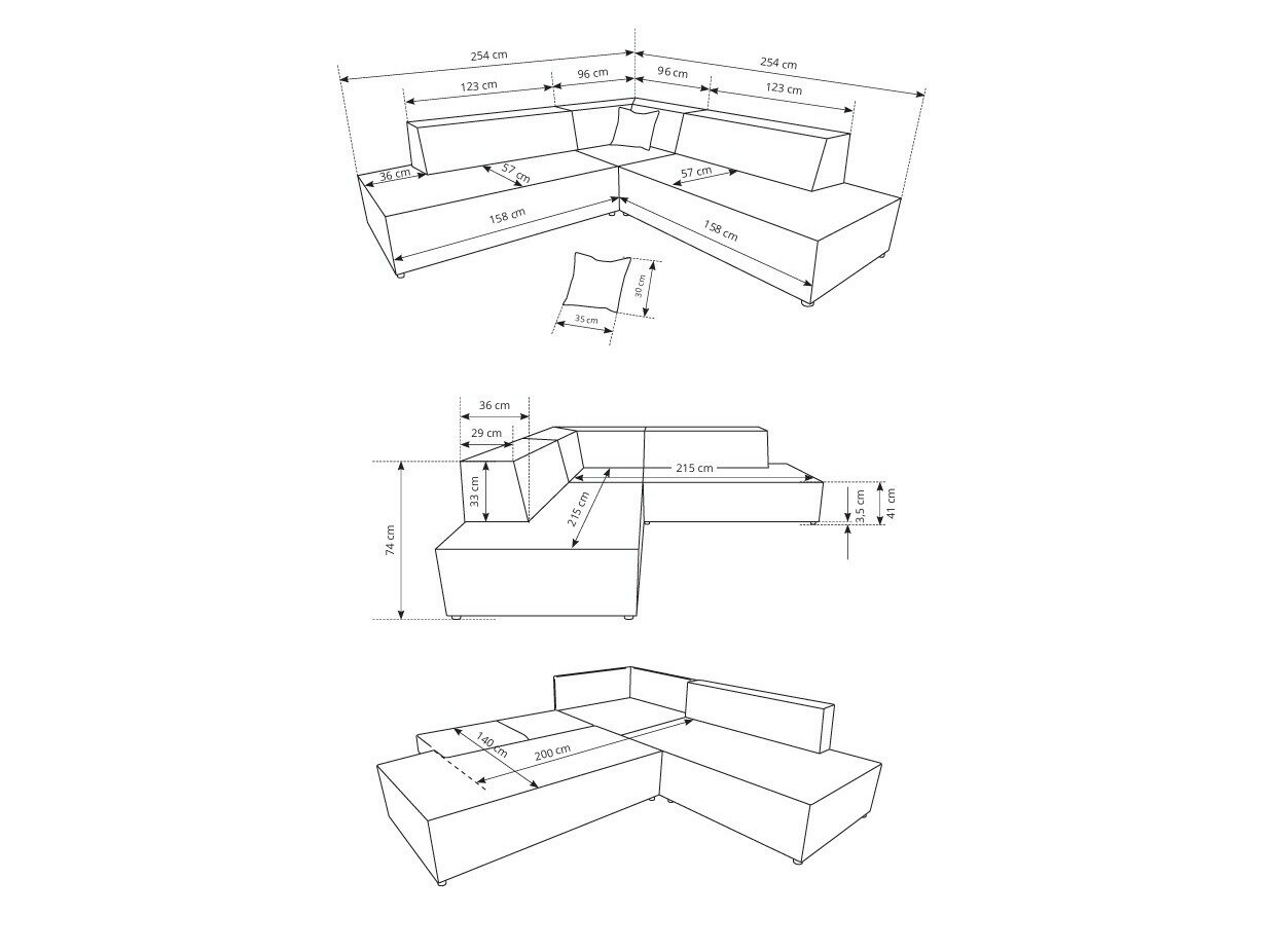 Hjørnesofa Kingston 188 (Dunbar 65)