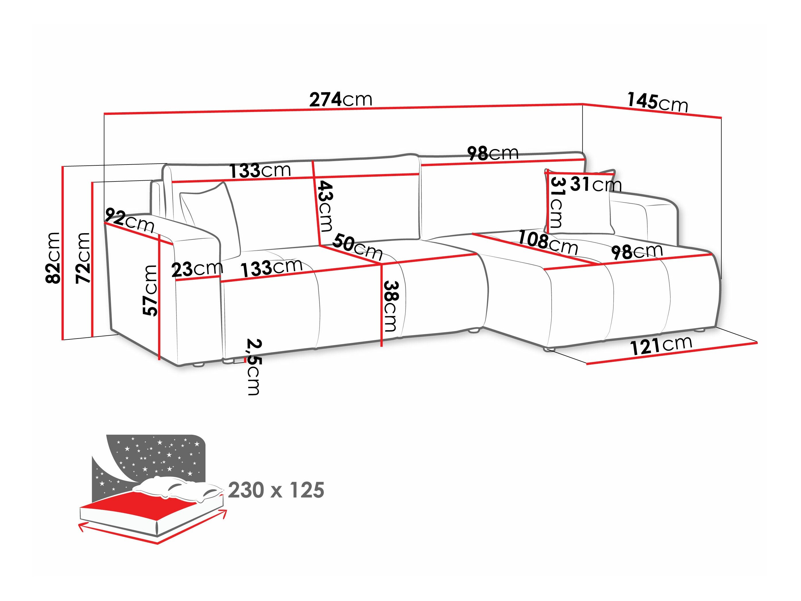 Hjørnesofa Comfivo 425 (Velo 626)