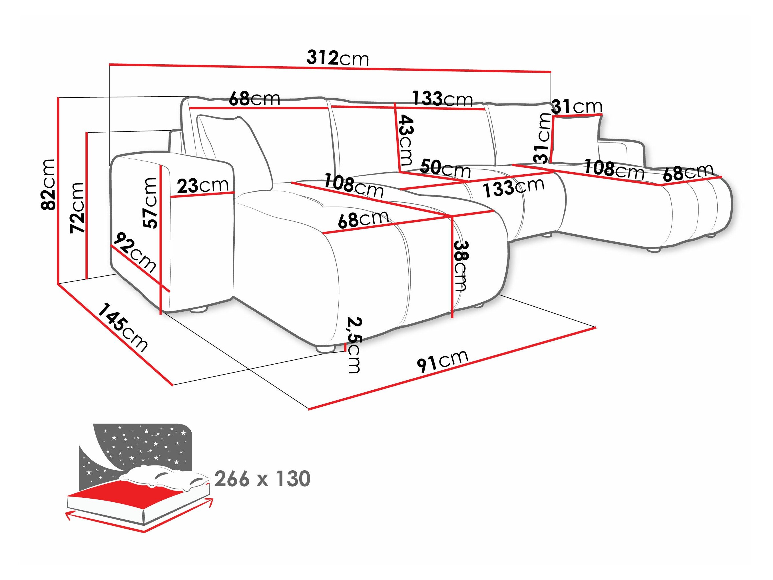 Hjørnesofa Comfivo 426 (Velo 626)
