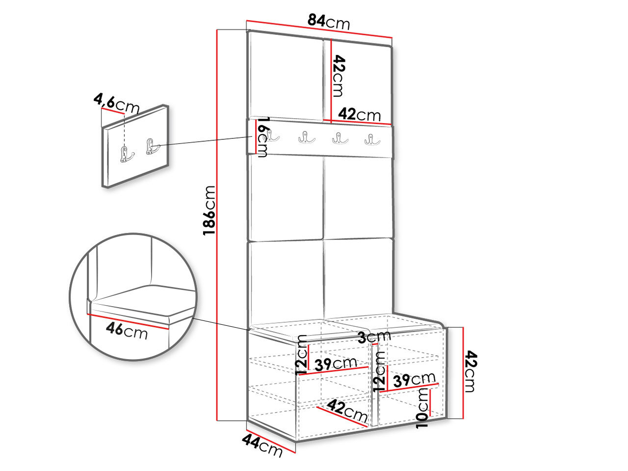 Entrésæt Hartford 267 (Grafit)