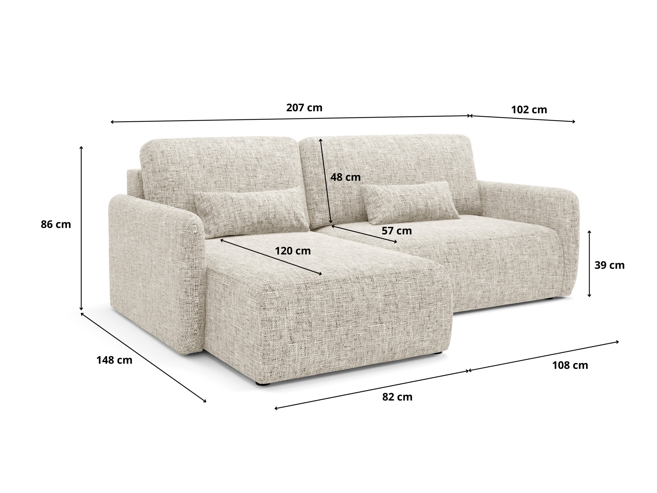 Hjørnesofa Franklin 107 (Imo 10)