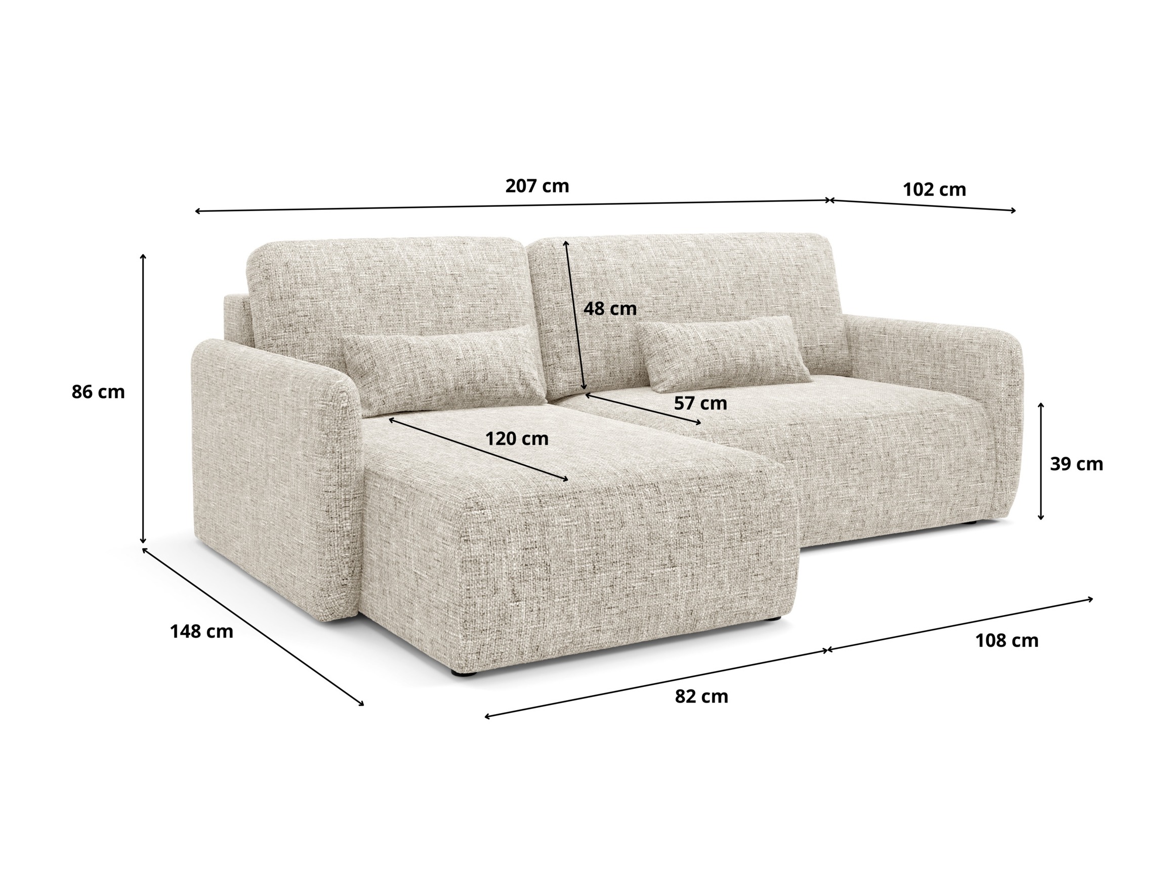 Hjørnesofa Franklin 107 (Imo 25)