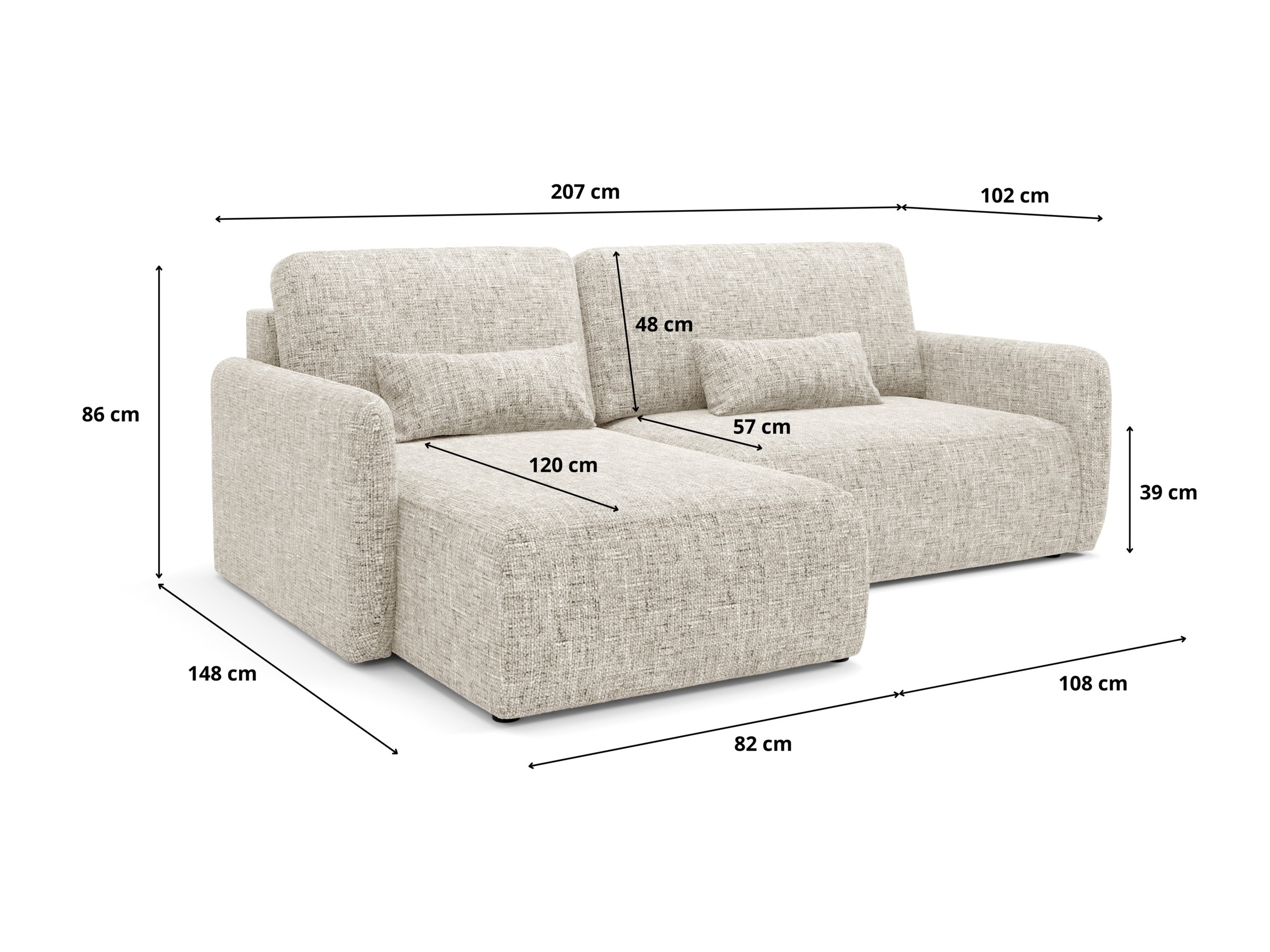 Hjørnesofa Franklin 107 (Imo 40)