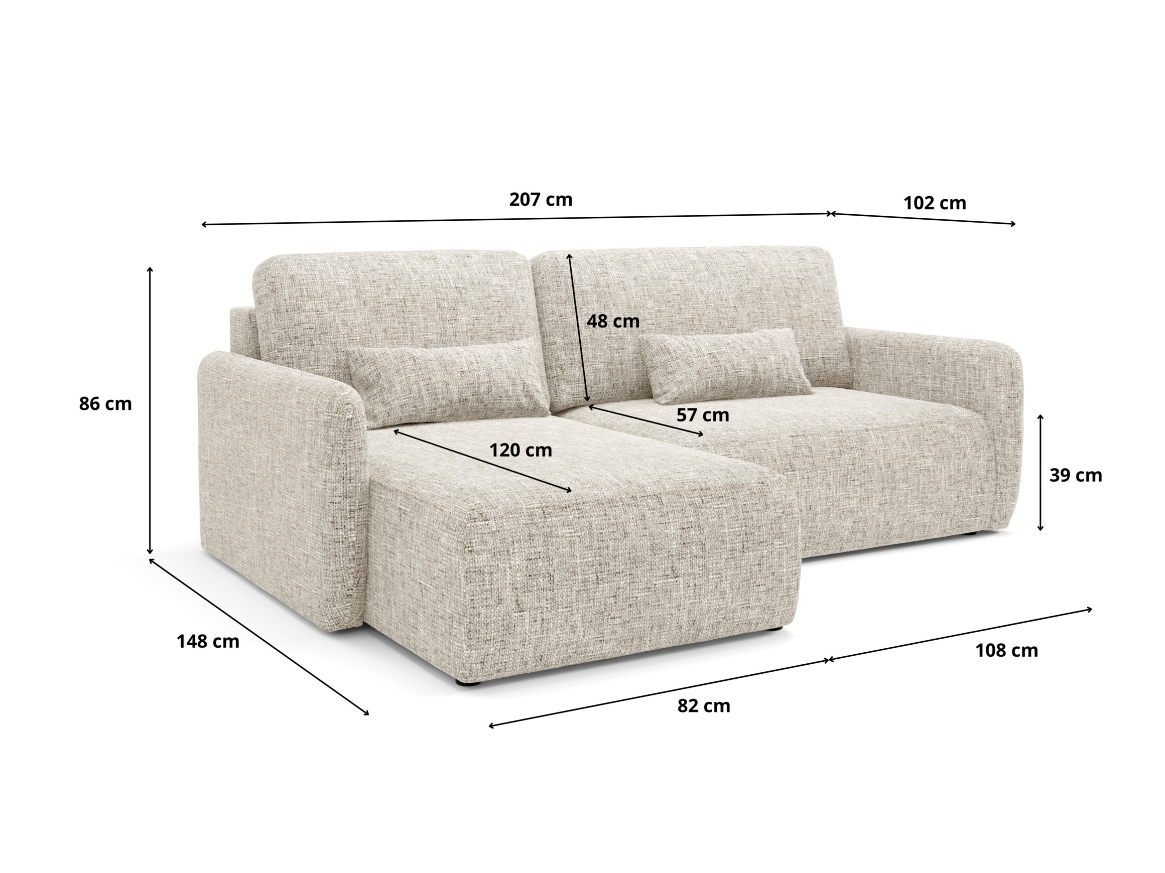 Hjørnesofa Franklin 107 (Imo 60)
