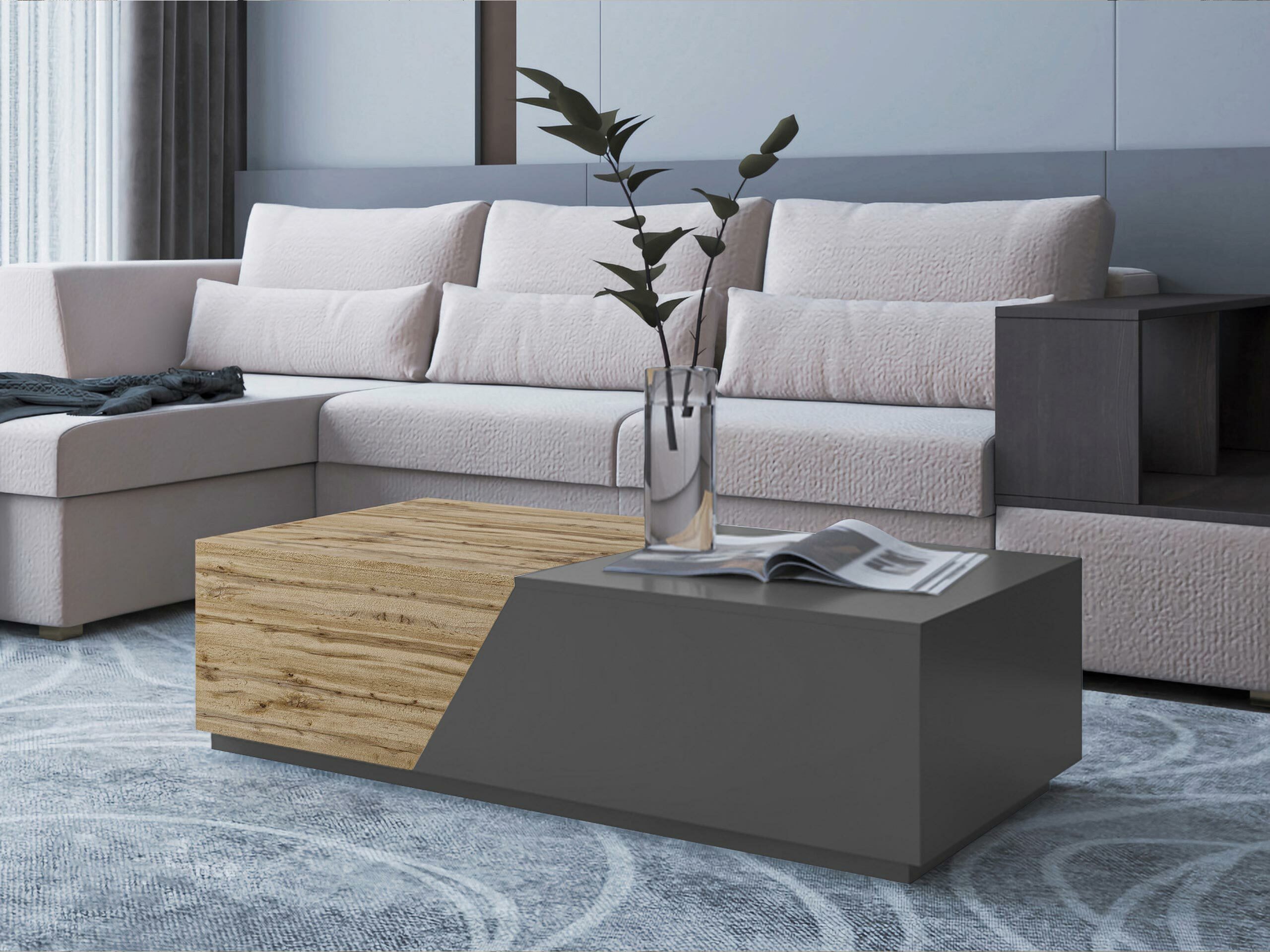 Transformer sofabord Comfivo Daldune (Wotan eg + Antracit)