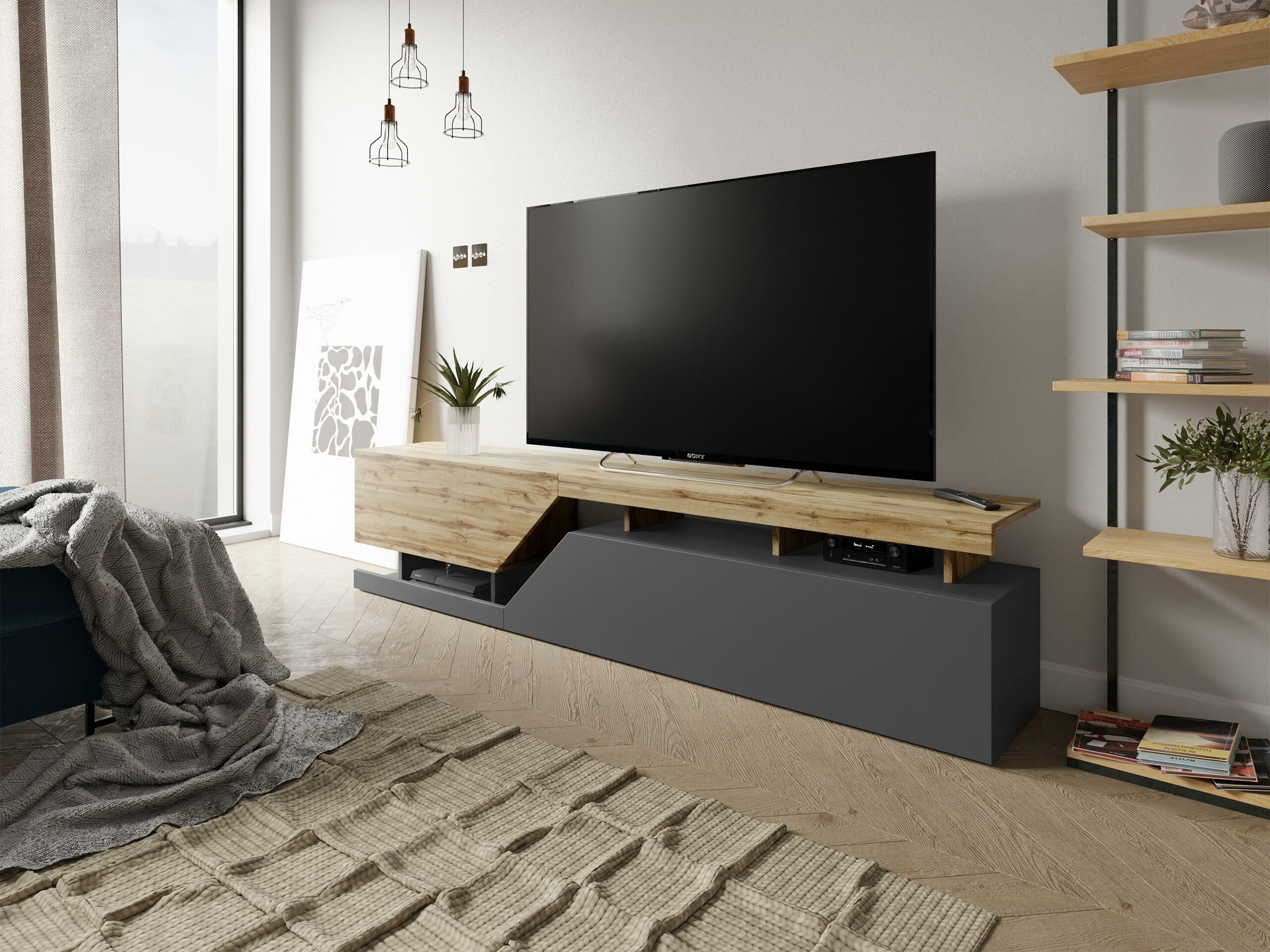 TV-bord Comfivo Daldune I (Antracit + Wotan eg)