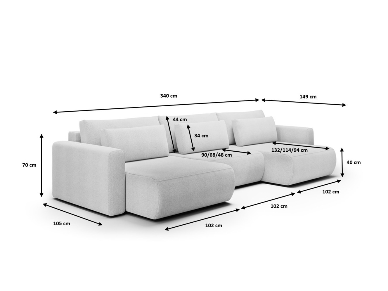 Hjørnesofa Franklin 126 (Curio 55)