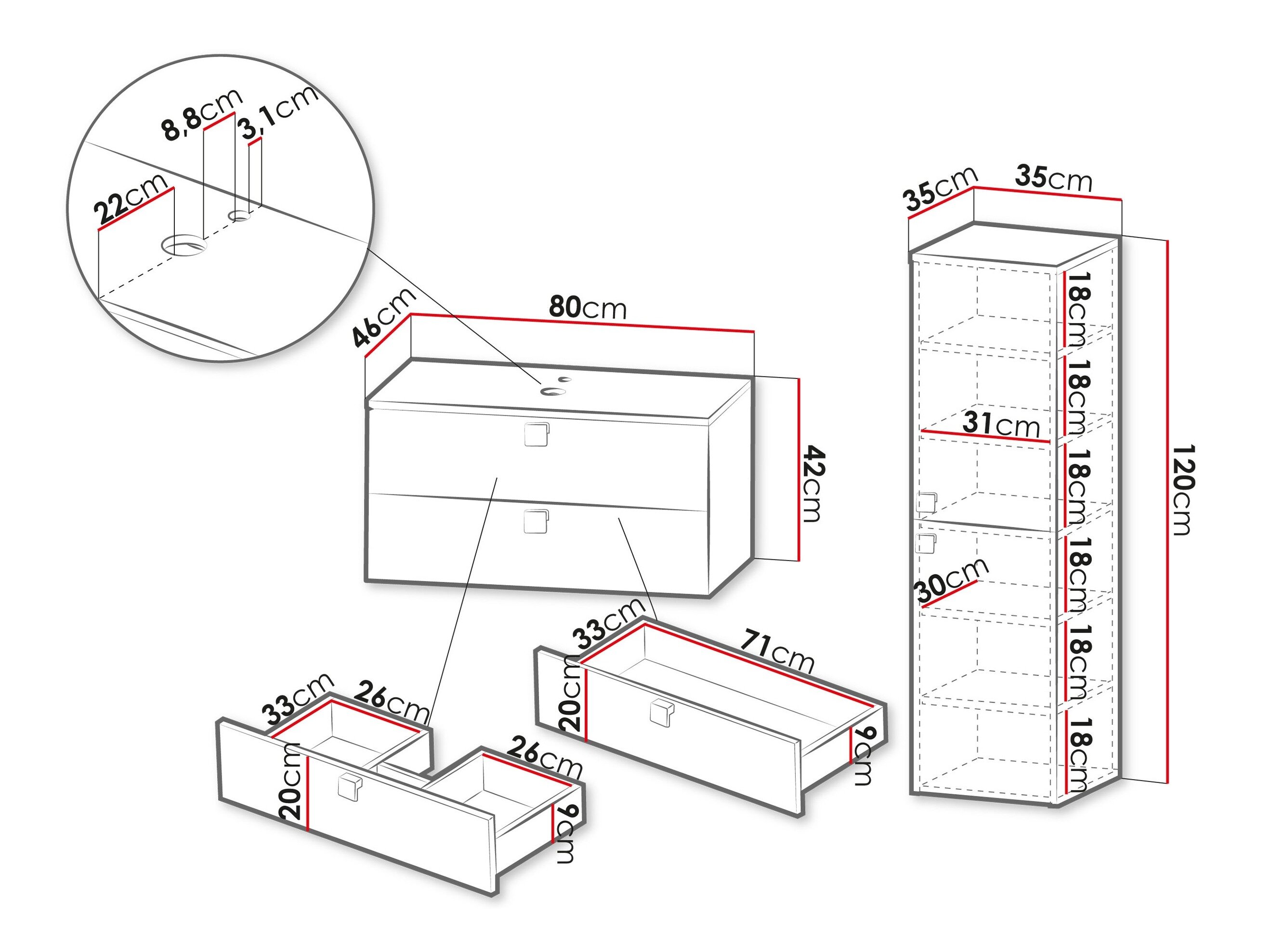 Badeværelsessæt Orlvera 103 (Lysebrun)