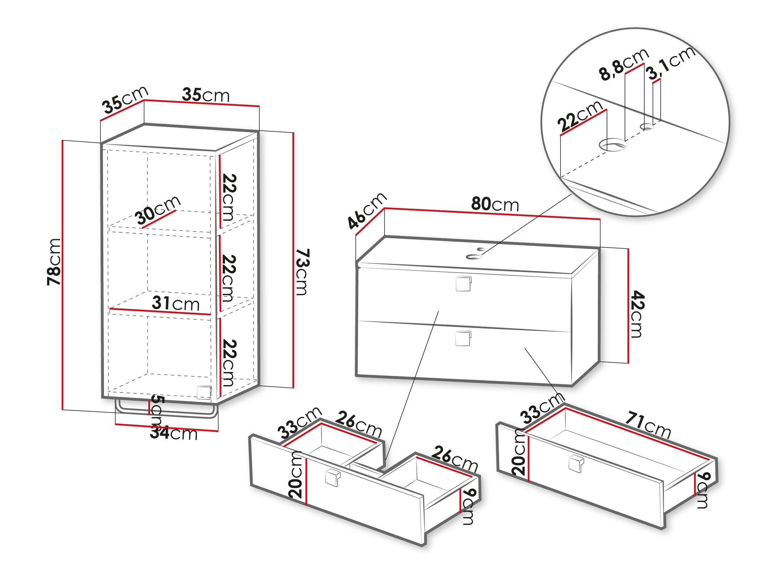 Badeværelsessæt Orlvera 104 (Lysebrun)