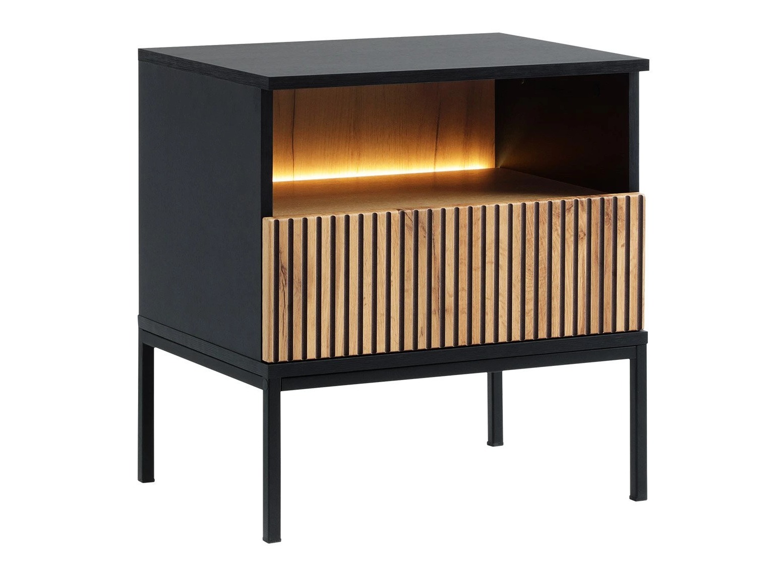 Sengebord Manal (Sort + Wotan eg)
