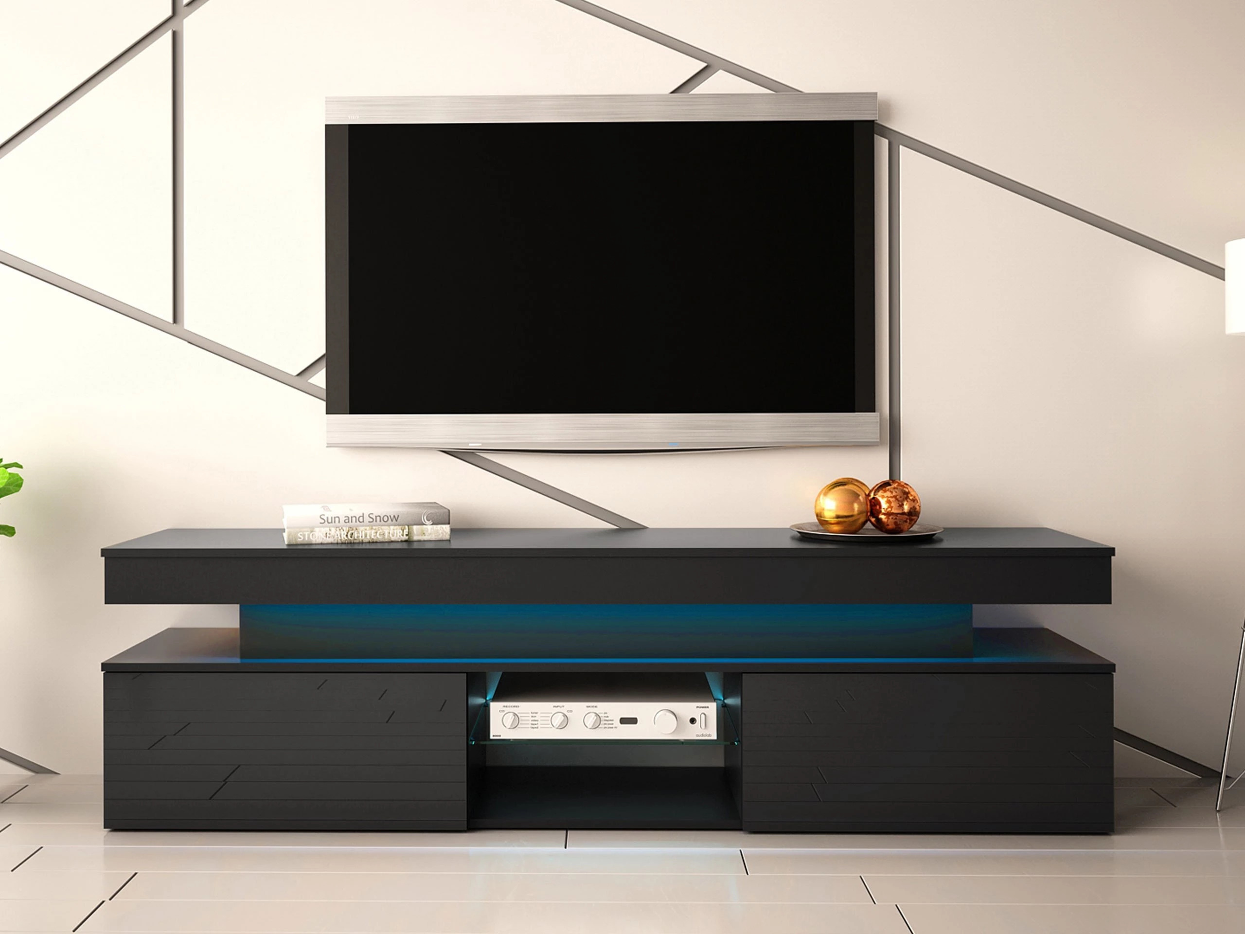 TV-bord Monfero (Sort + Blank sort)