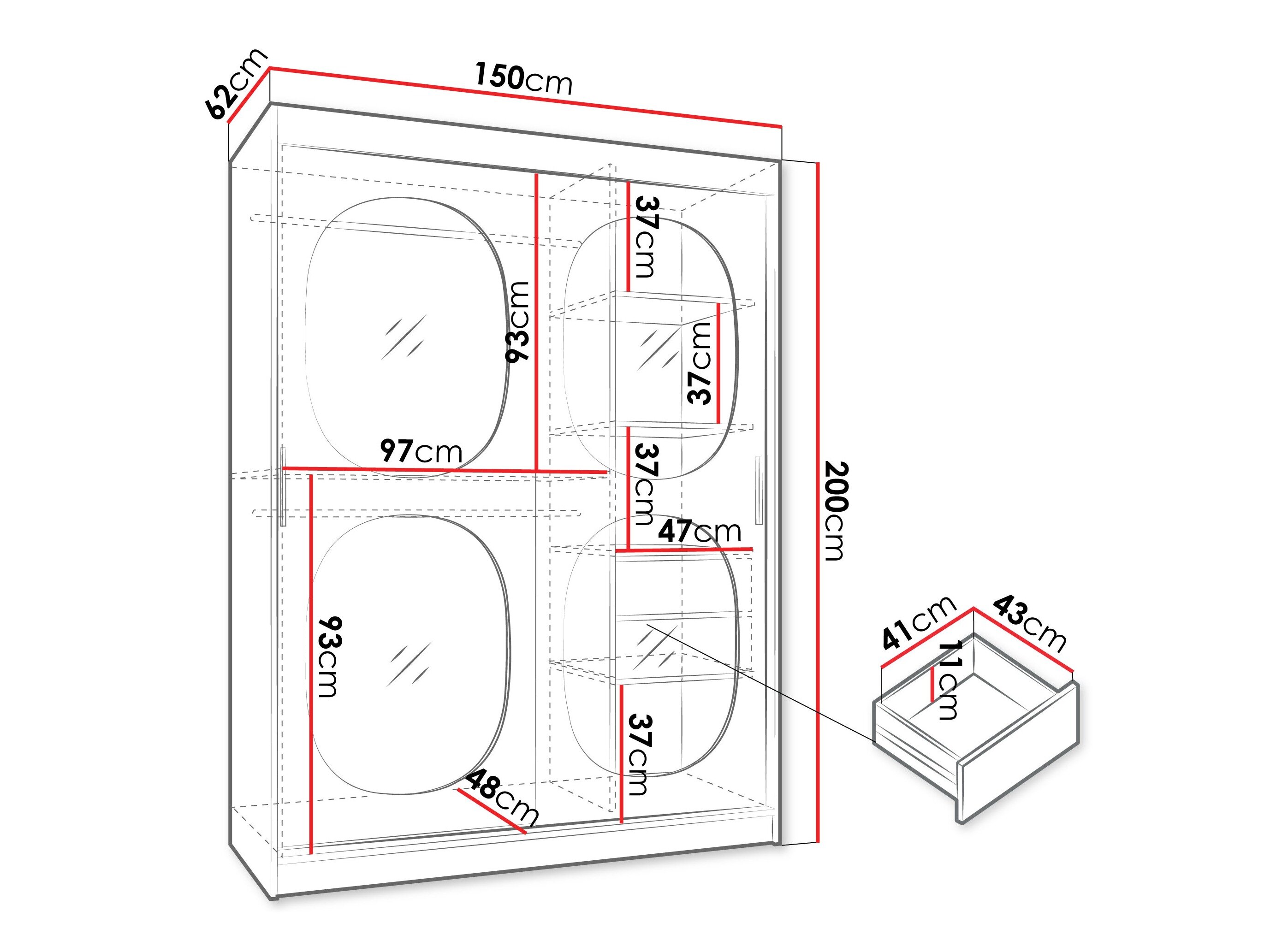 Garderobeskab Hartford 527 (Kashmir)