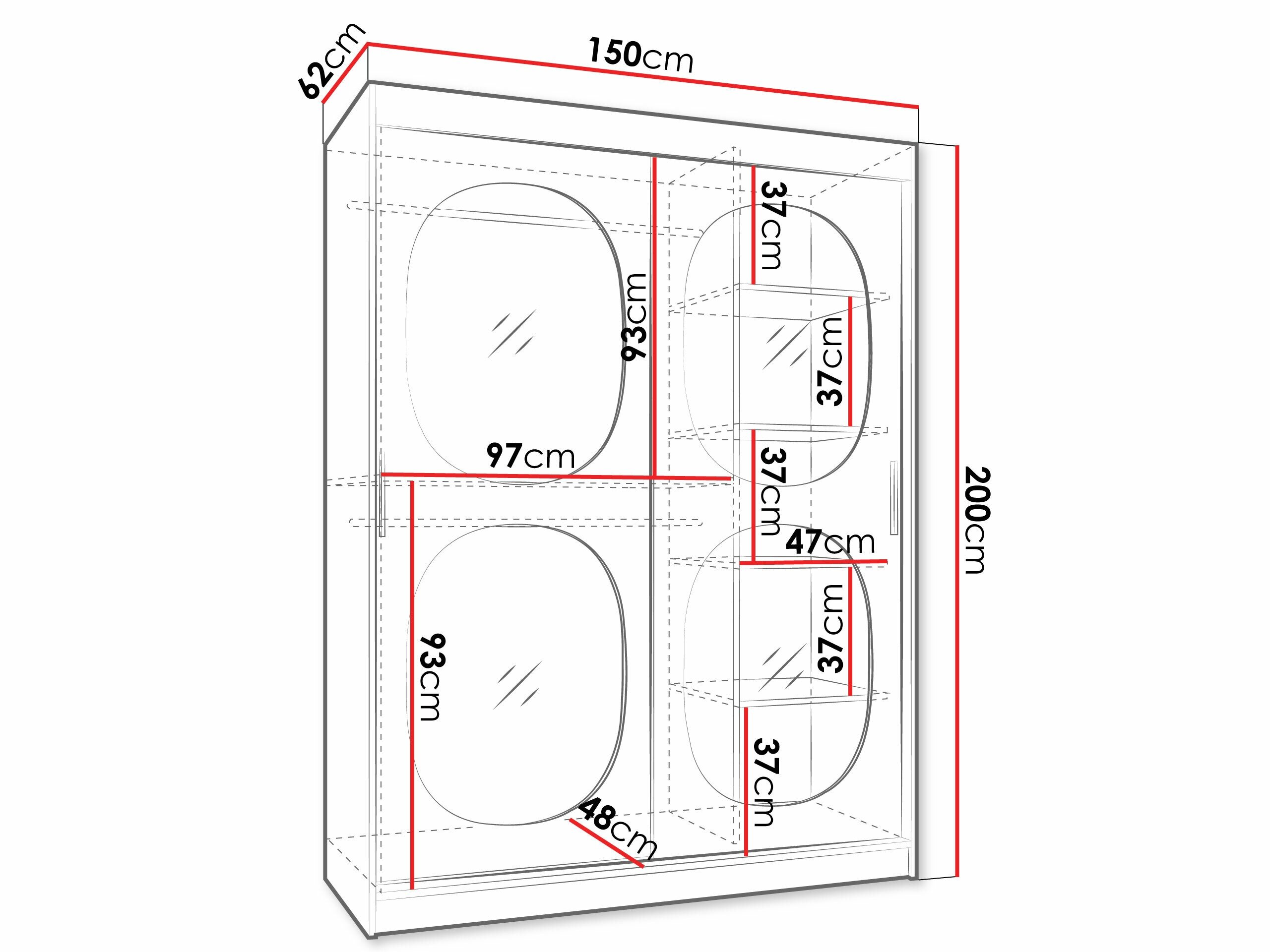 Garderobeskab Hartford 527 (Sort)