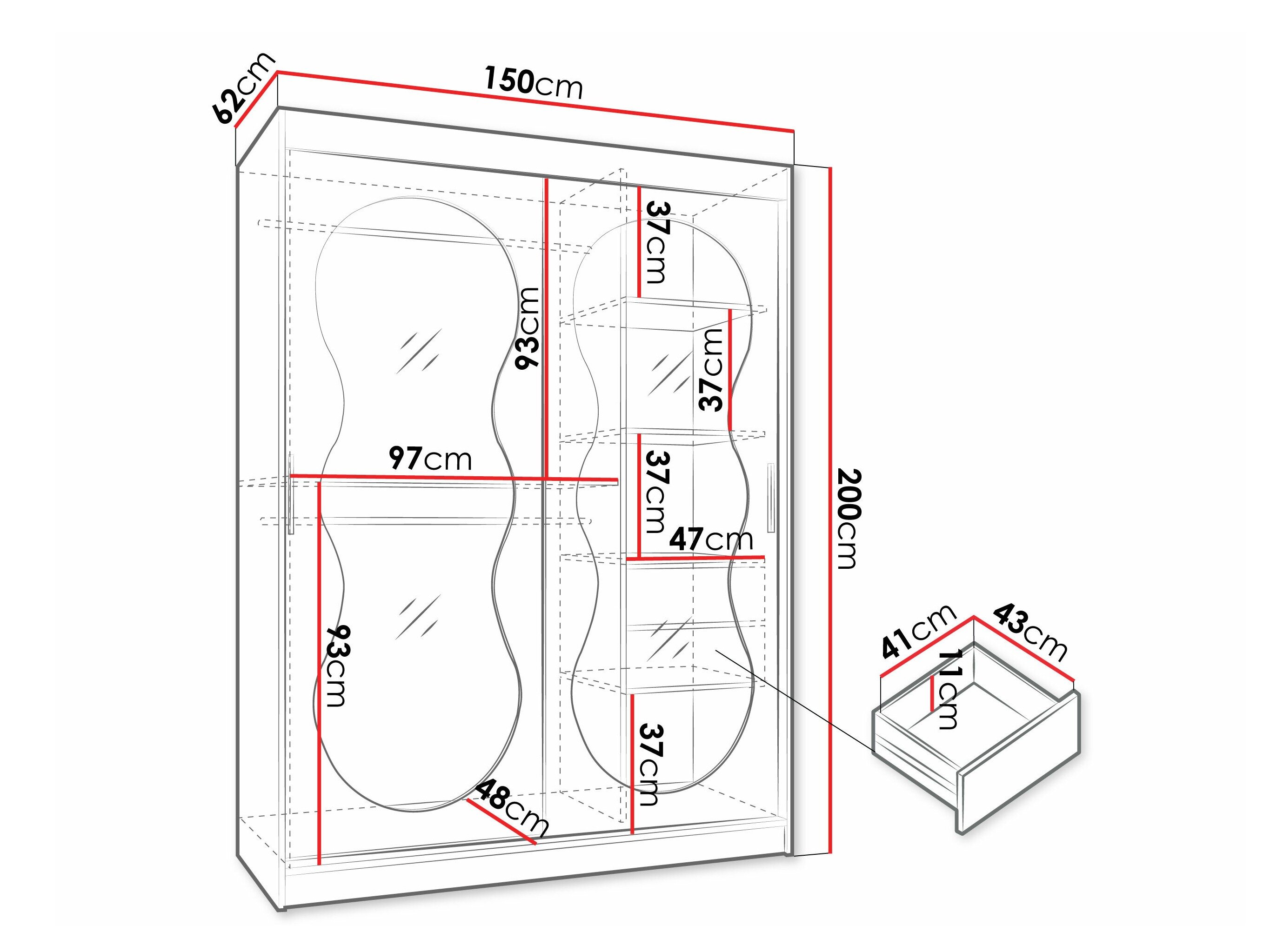 Garderobeskab Hartford 528 (Sort)