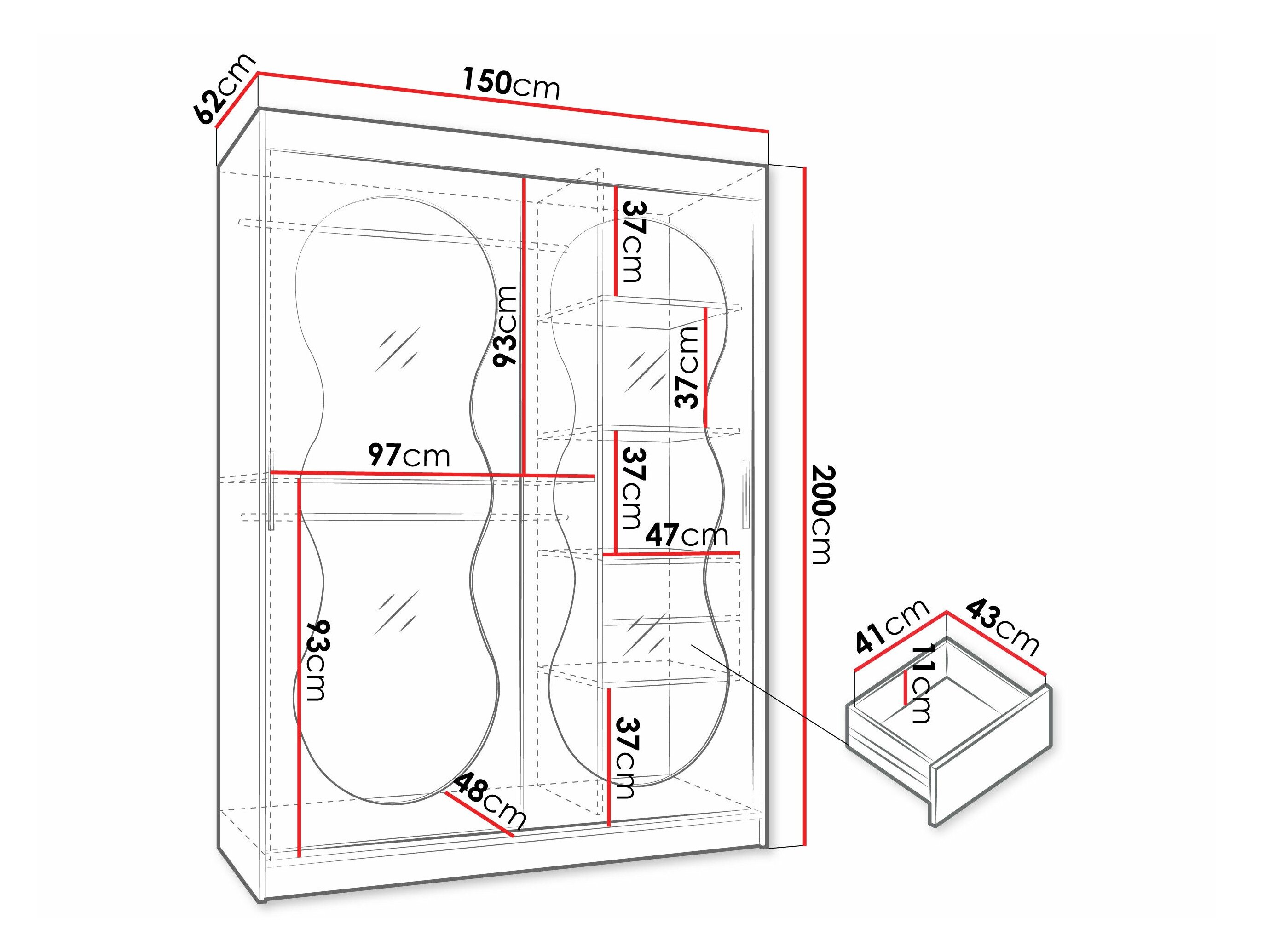 Garderobeskab Hartford 528 (Sort)