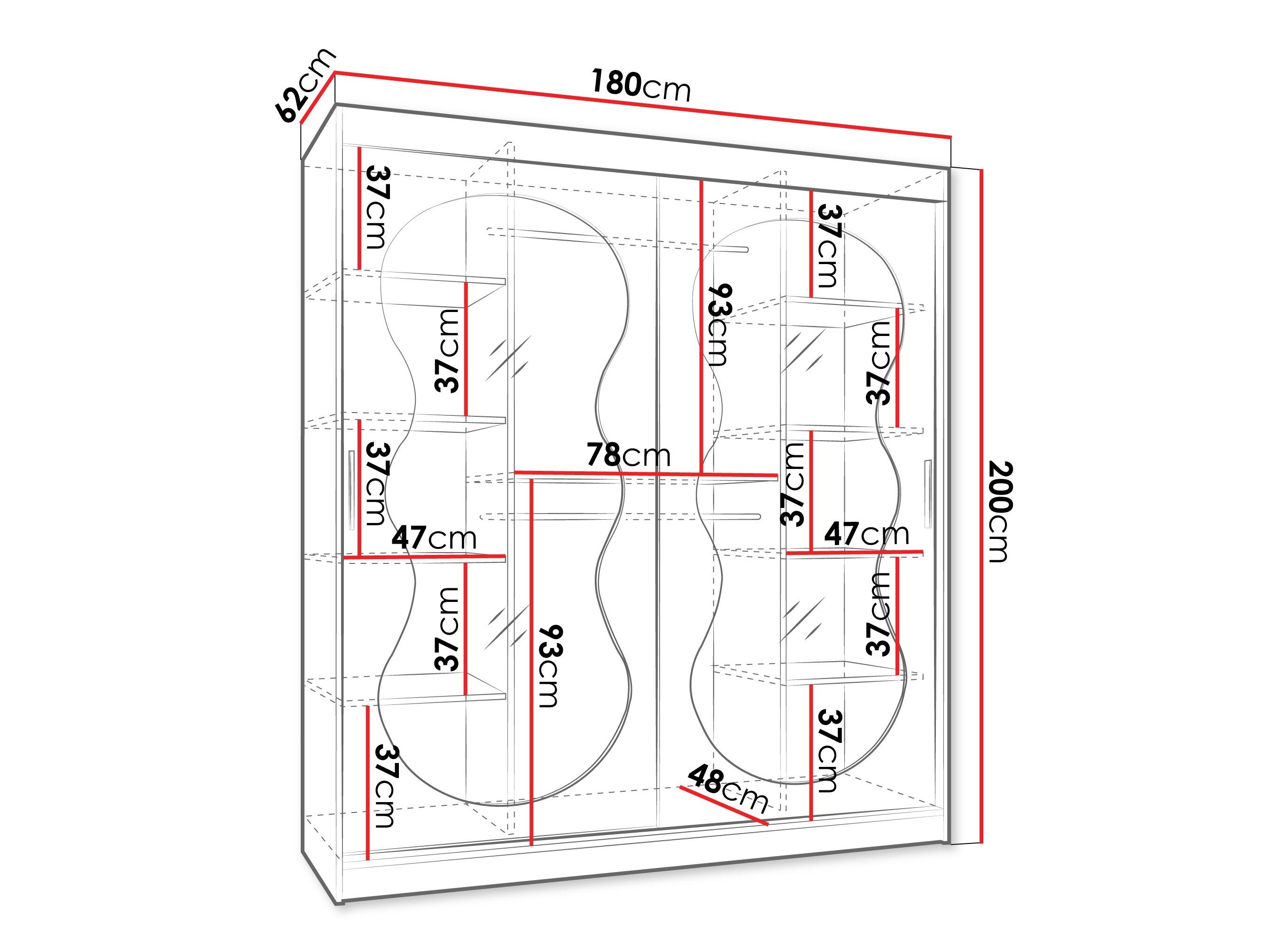Garderobeskab Hartford 530 (Sort)