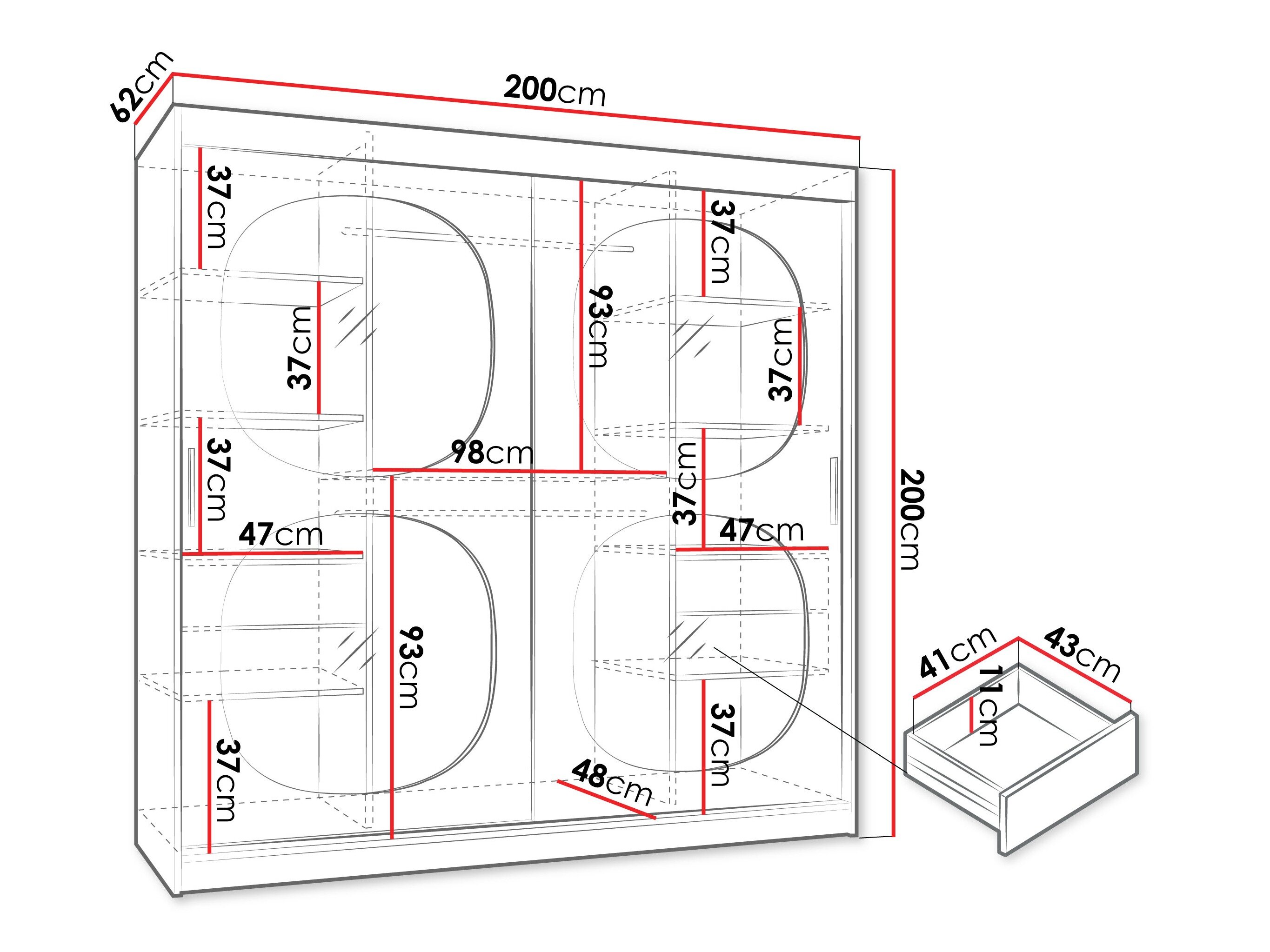 Garderobeskab Hartford 531 (Kashmir)