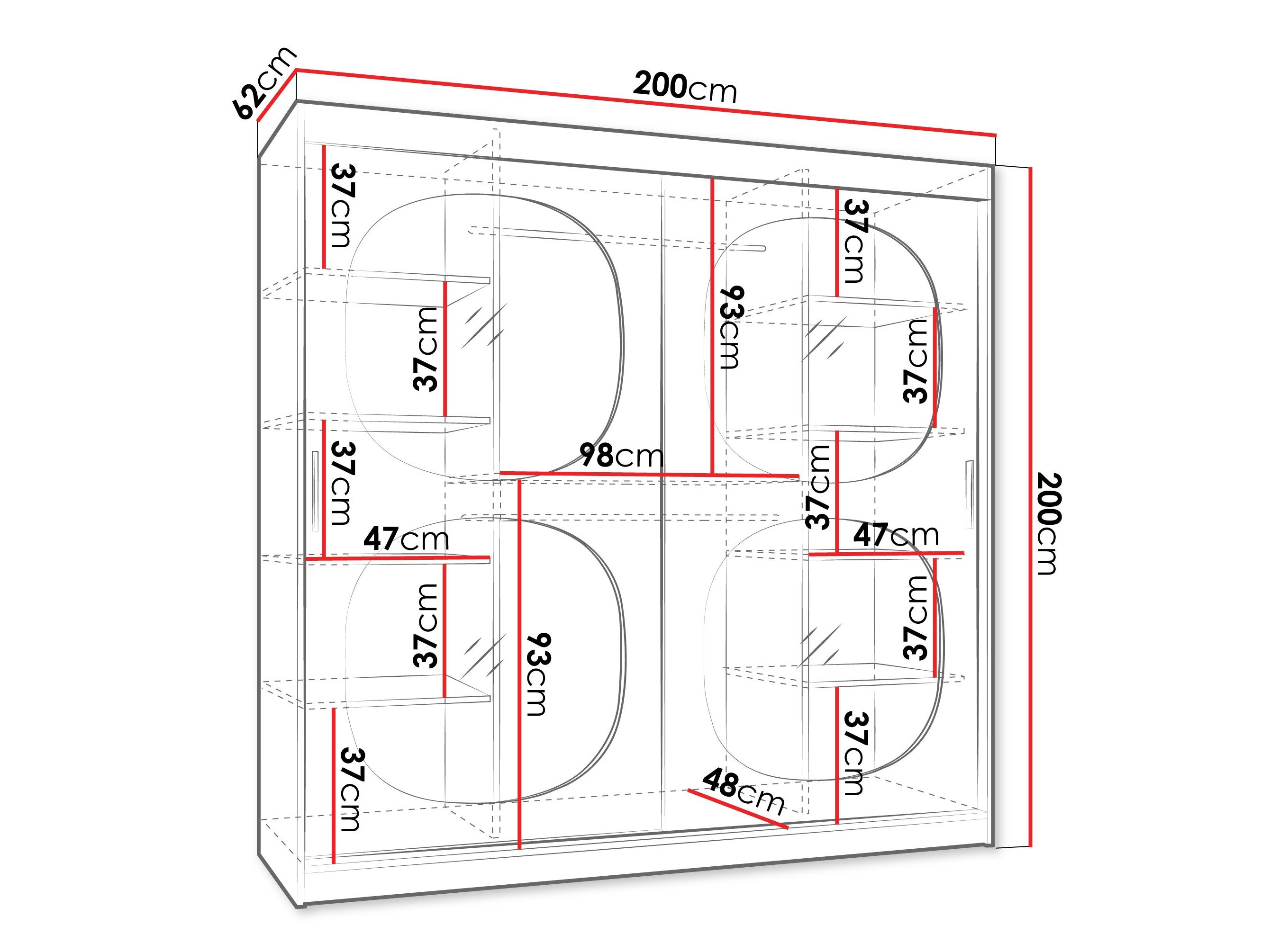 Garderobeskab Hartford 531 (Sort)