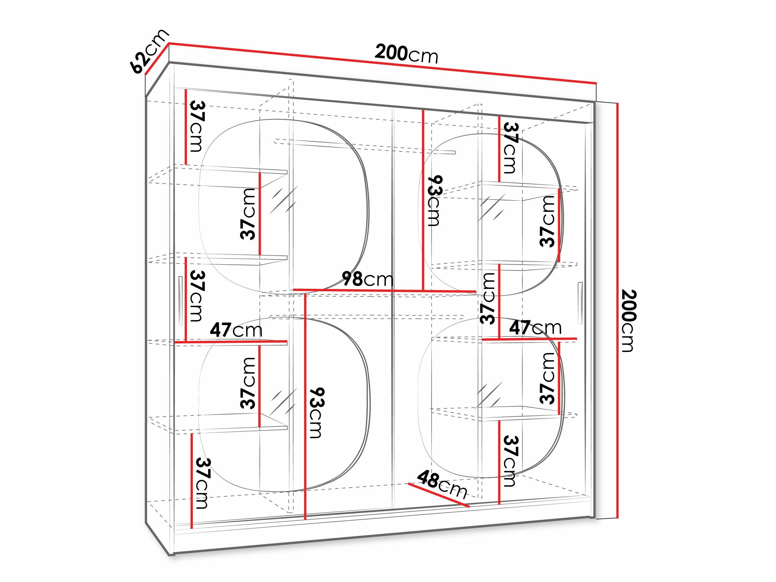 Garderobeskab Hartford 531 (Sort)