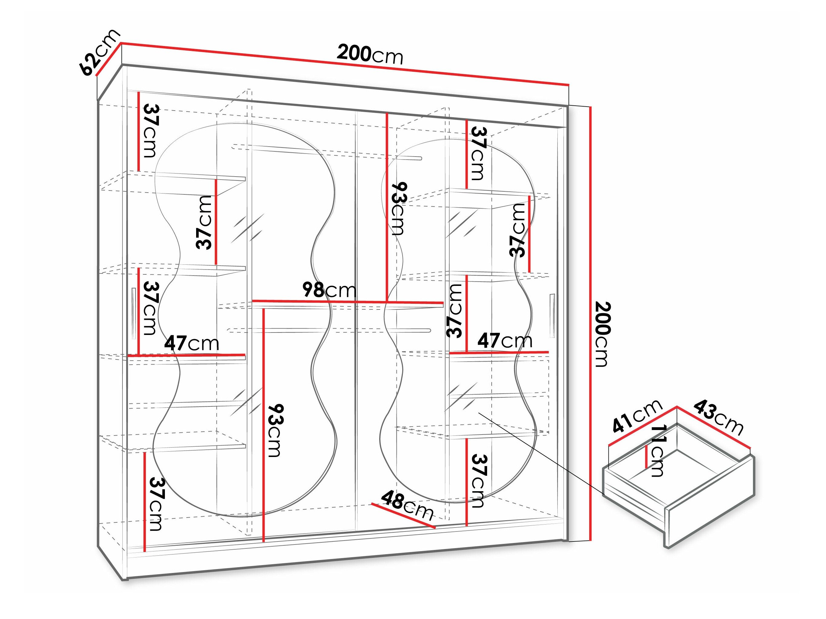 Garderobeskab Hartford 532 (Sort)