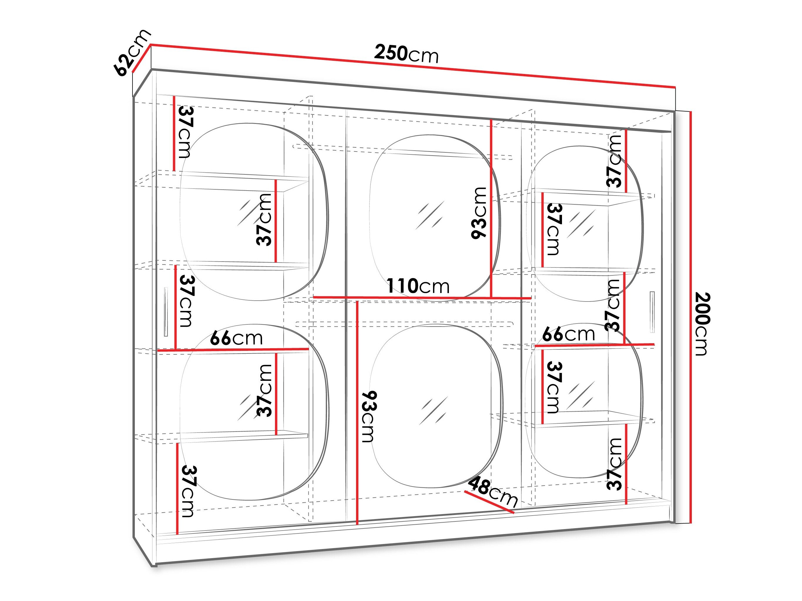 Garderobeskab Hartford 533 (Sort)