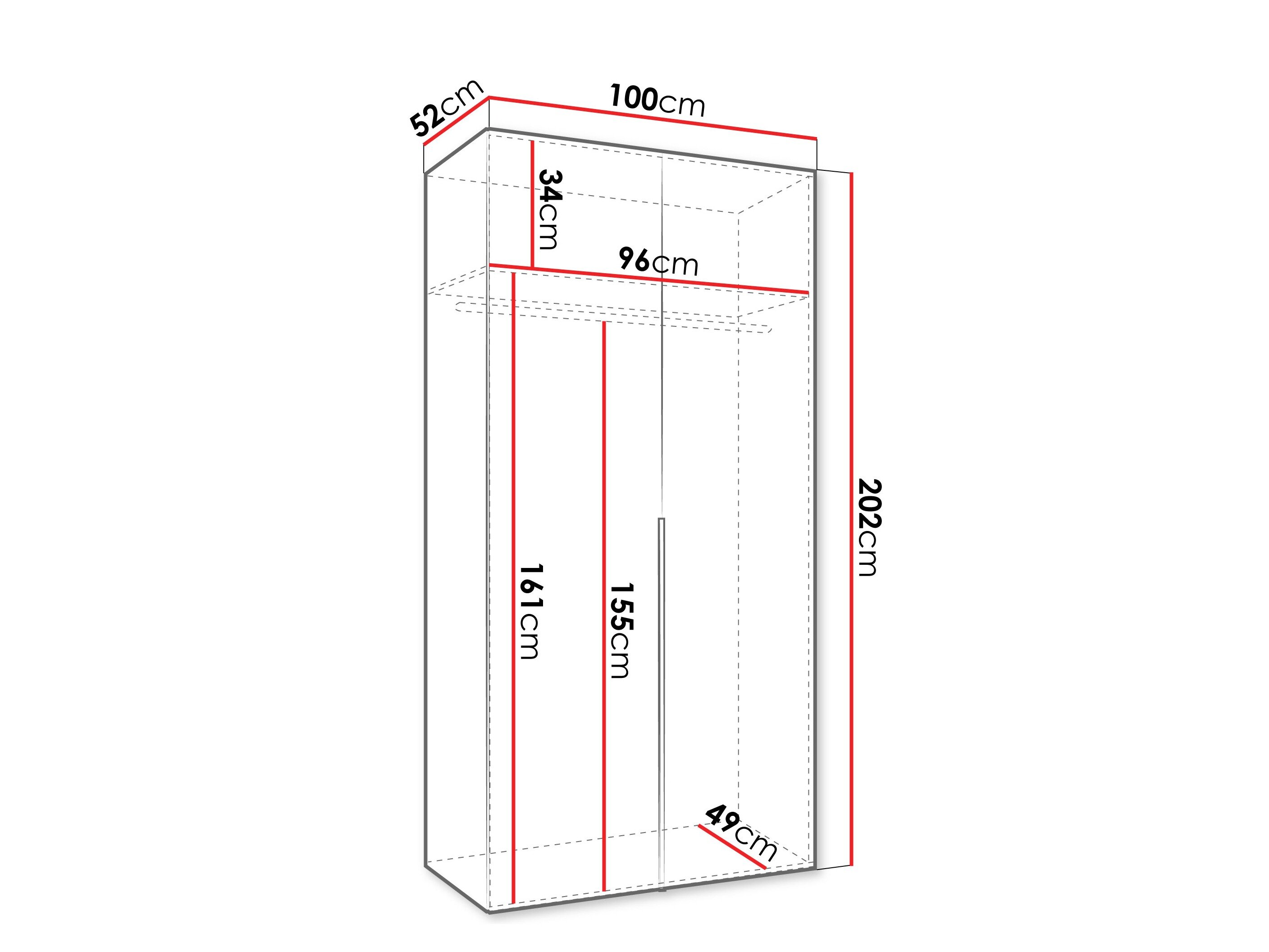 Garderobeskab Hartford 535 (Sort)