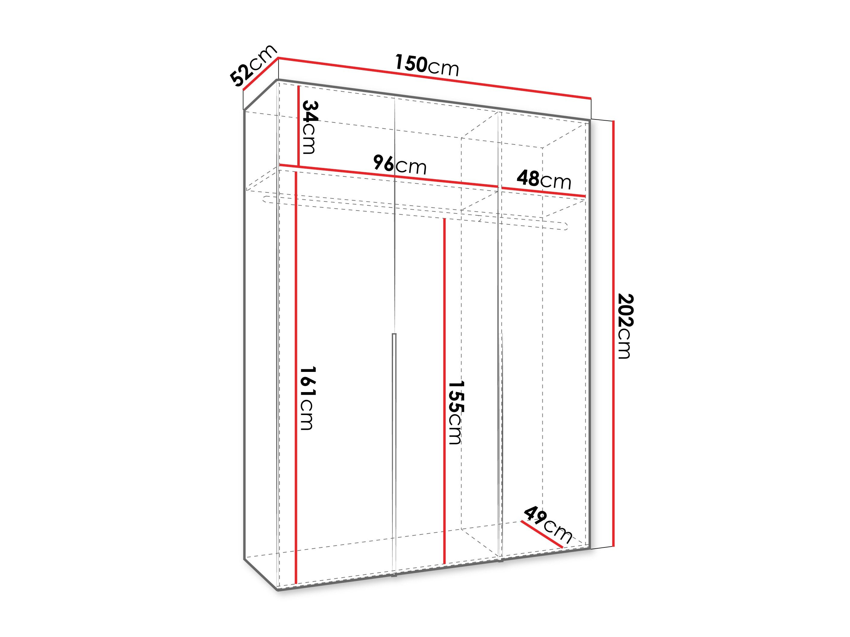 Garderobeskab Hartford 536 (Hvid)