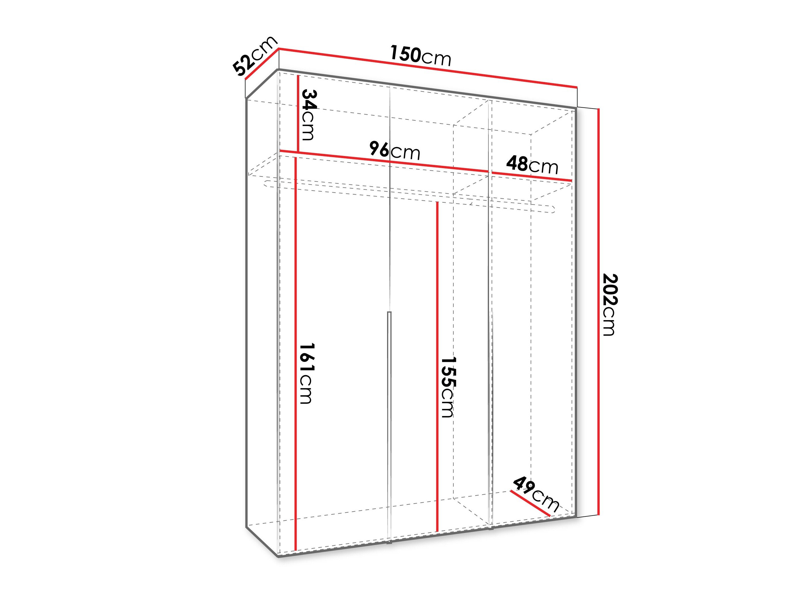 Garderobeskab Hartford 536 (Hvid)