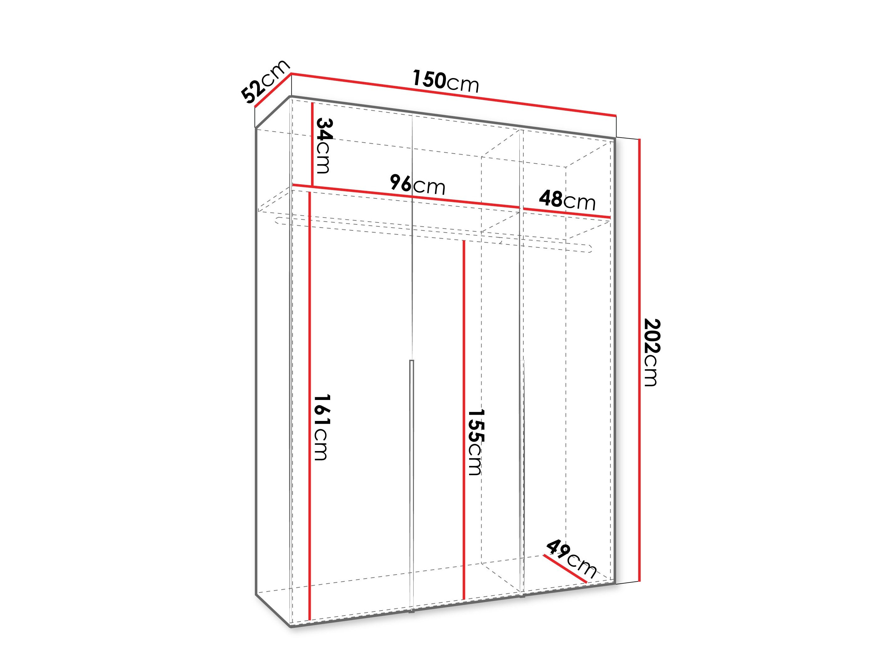 Garderobeskab Hartford 536 (Hvid)