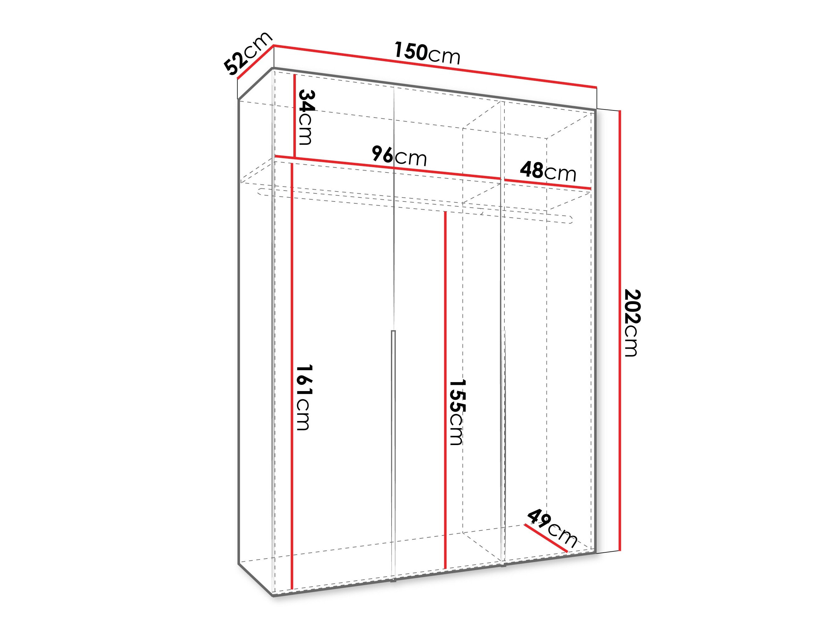 Garderobeskab Hartford 536 (Sort)