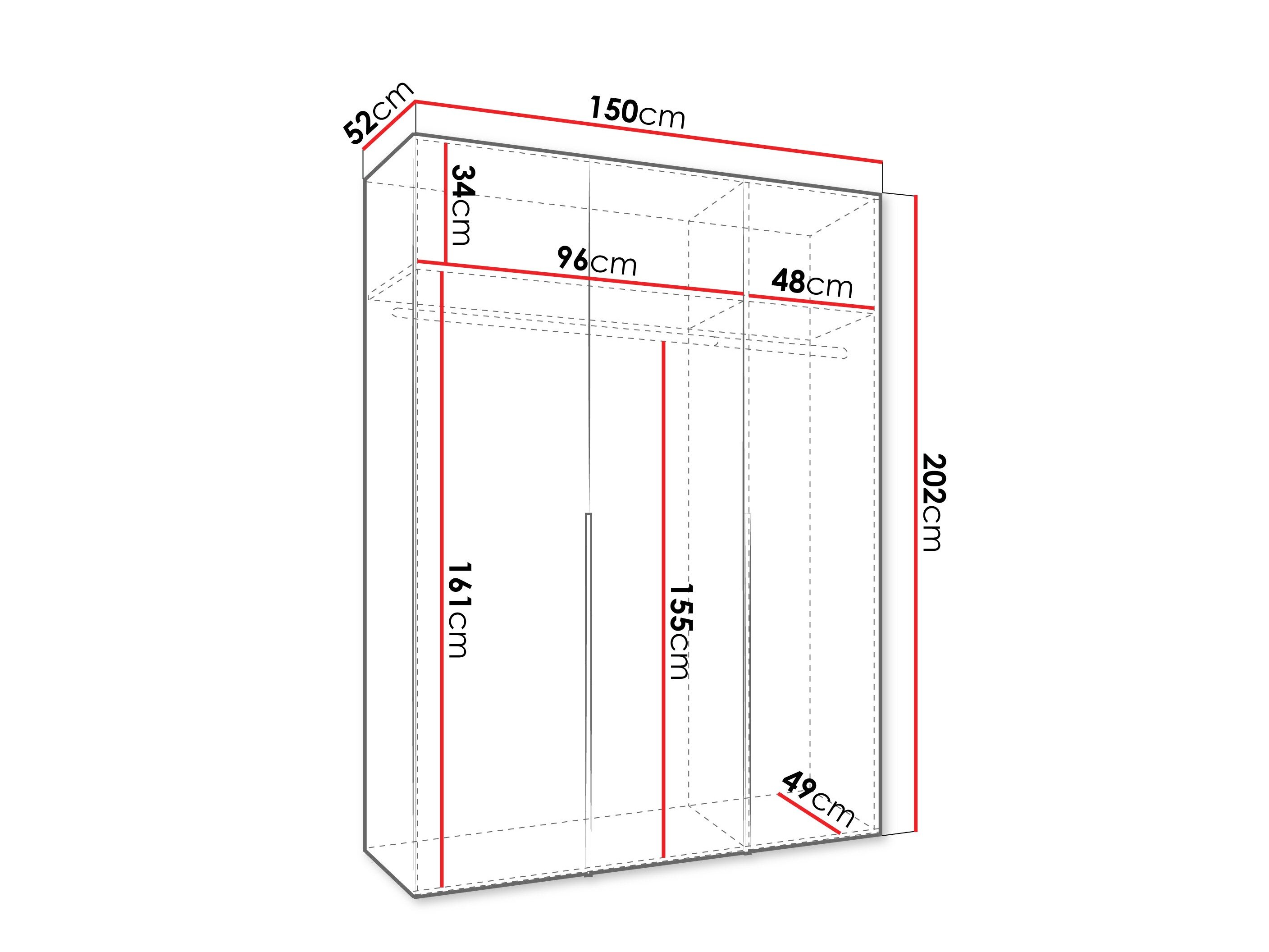Garderobeskab Hartford 536 (Sort)