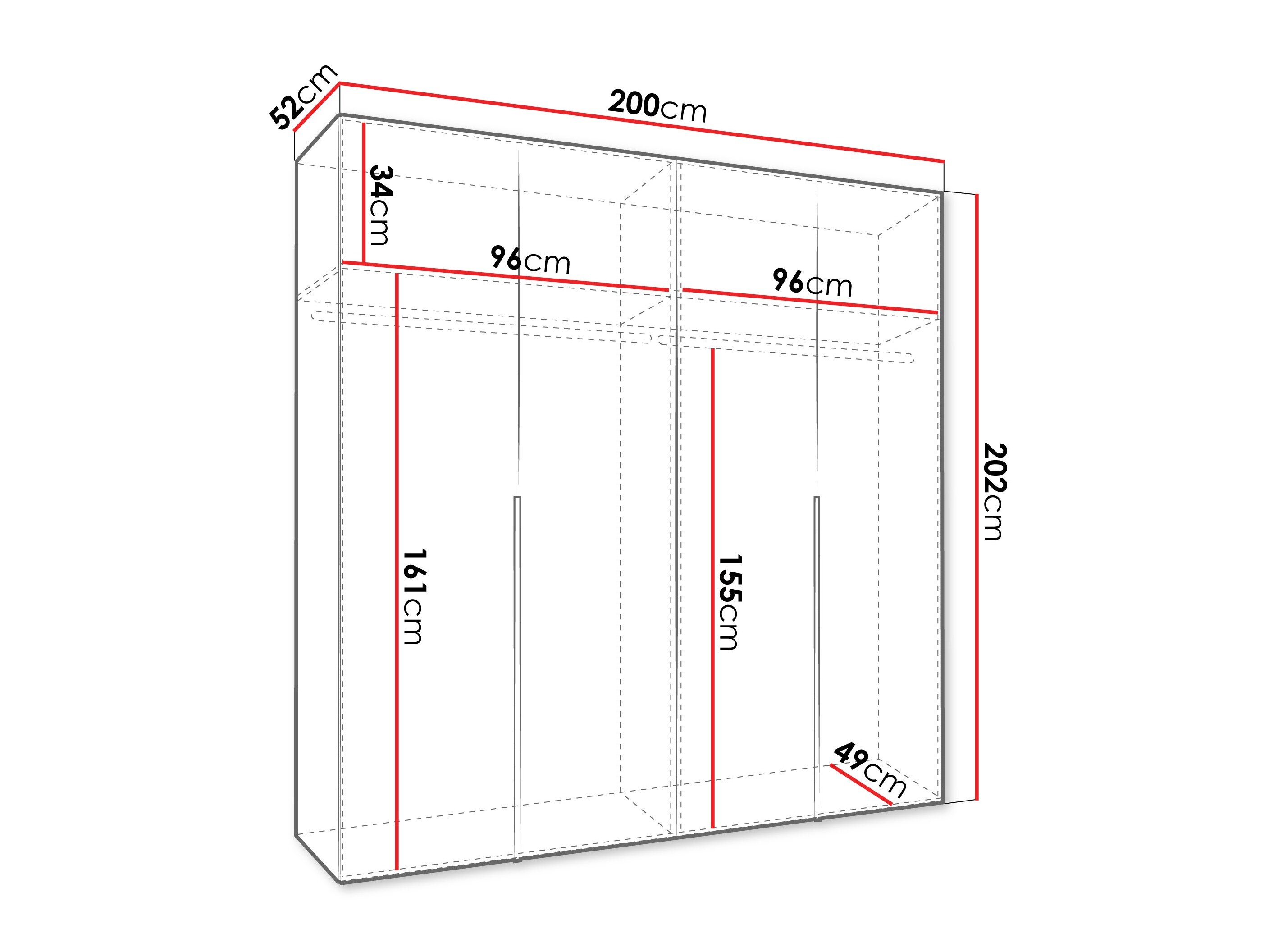 Garderobeskab Hartford 537 (Hvid)