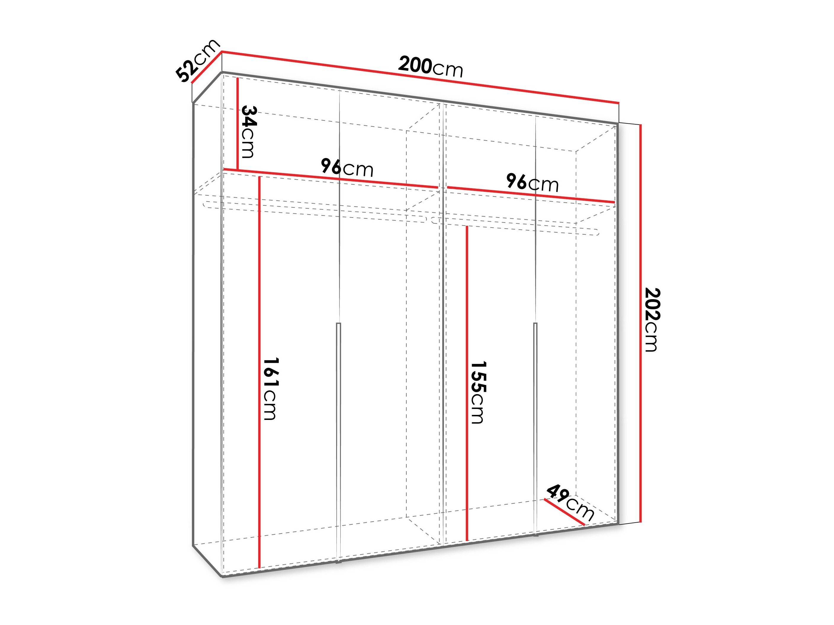 Garderobeskab Hartford 537 (Hvid)
