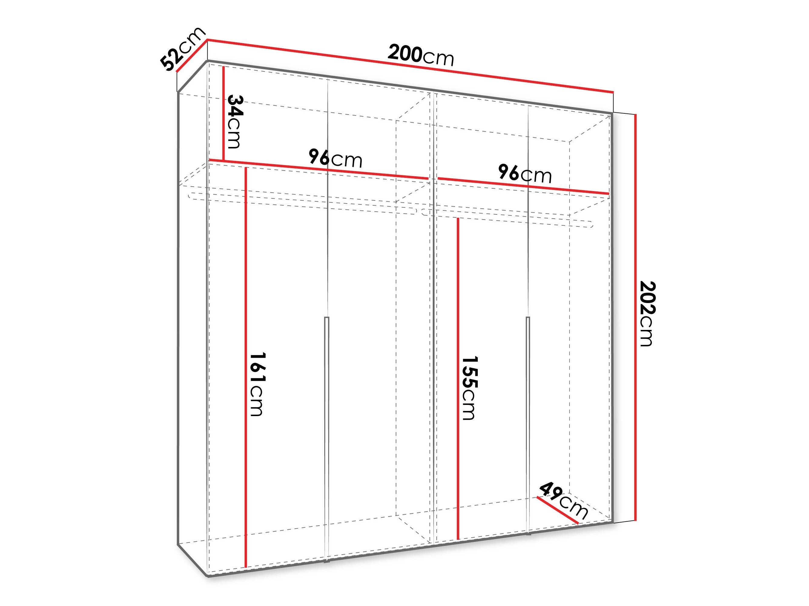 Garderobeskab Hartford 537 (Sort)