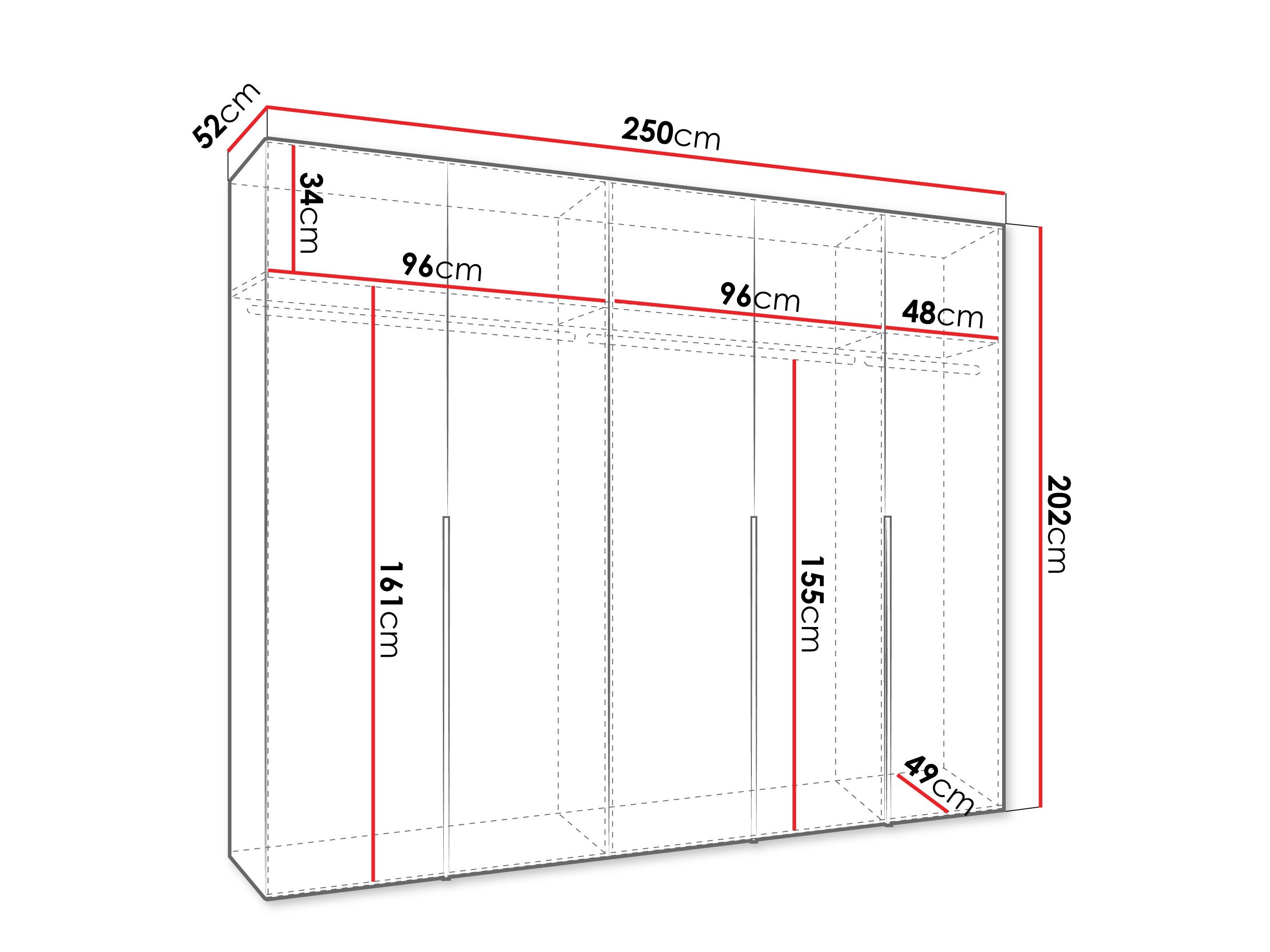 Garderobeskab Hartford 538 (Sort)