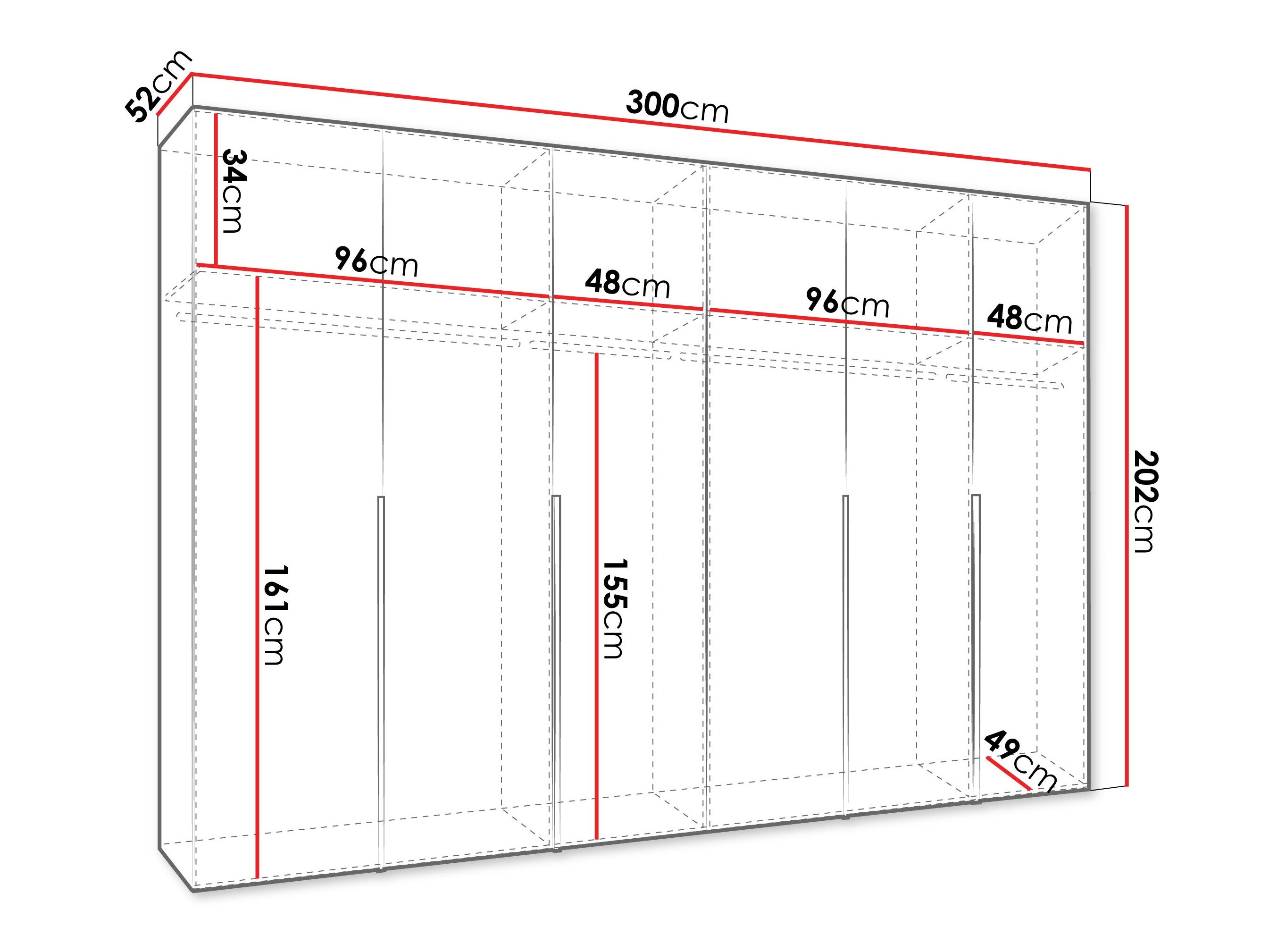 Garderobeskab Hartford 539 (Sort)