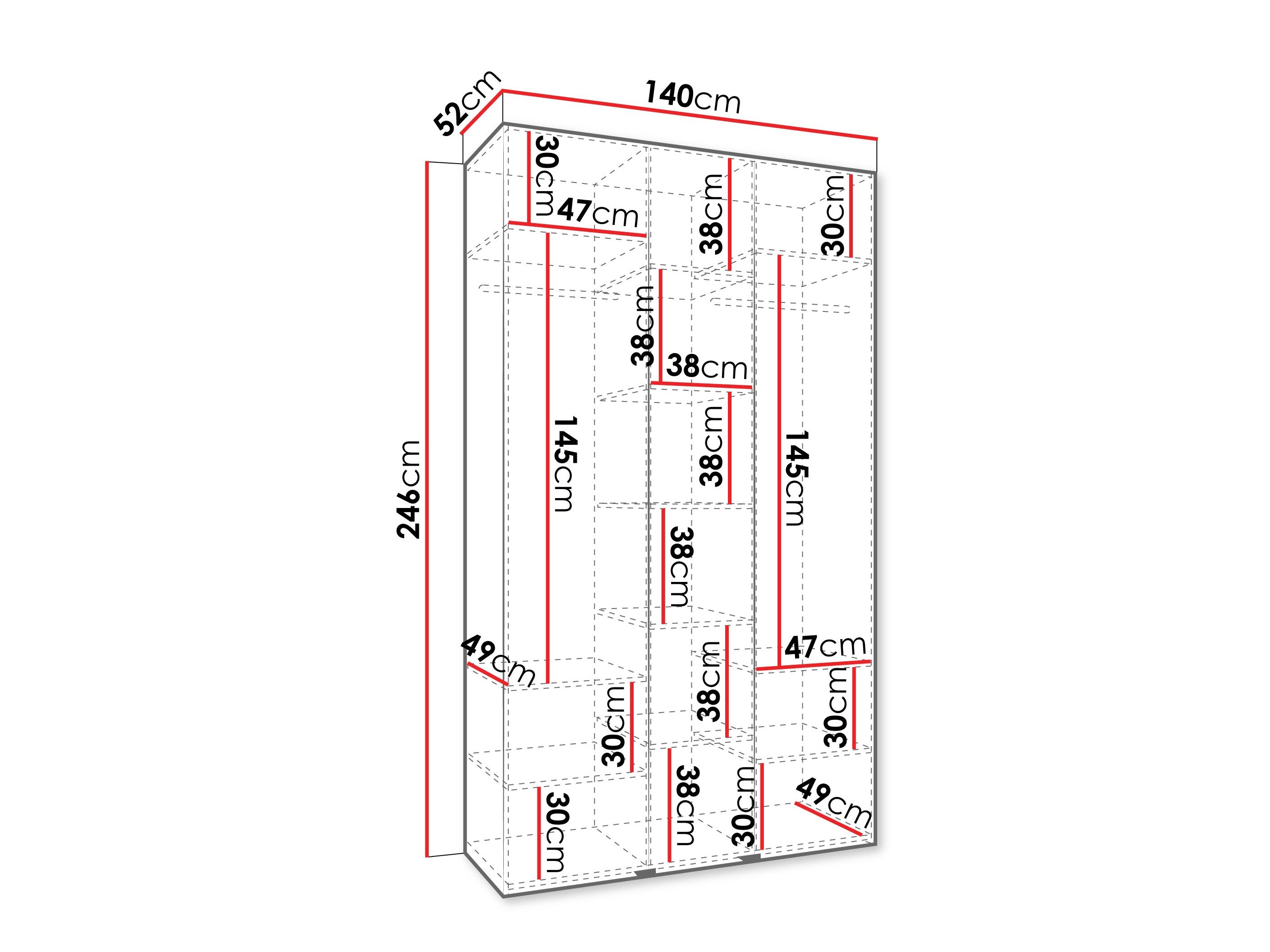 Garderobeskab Hartford 544 (Hvid)