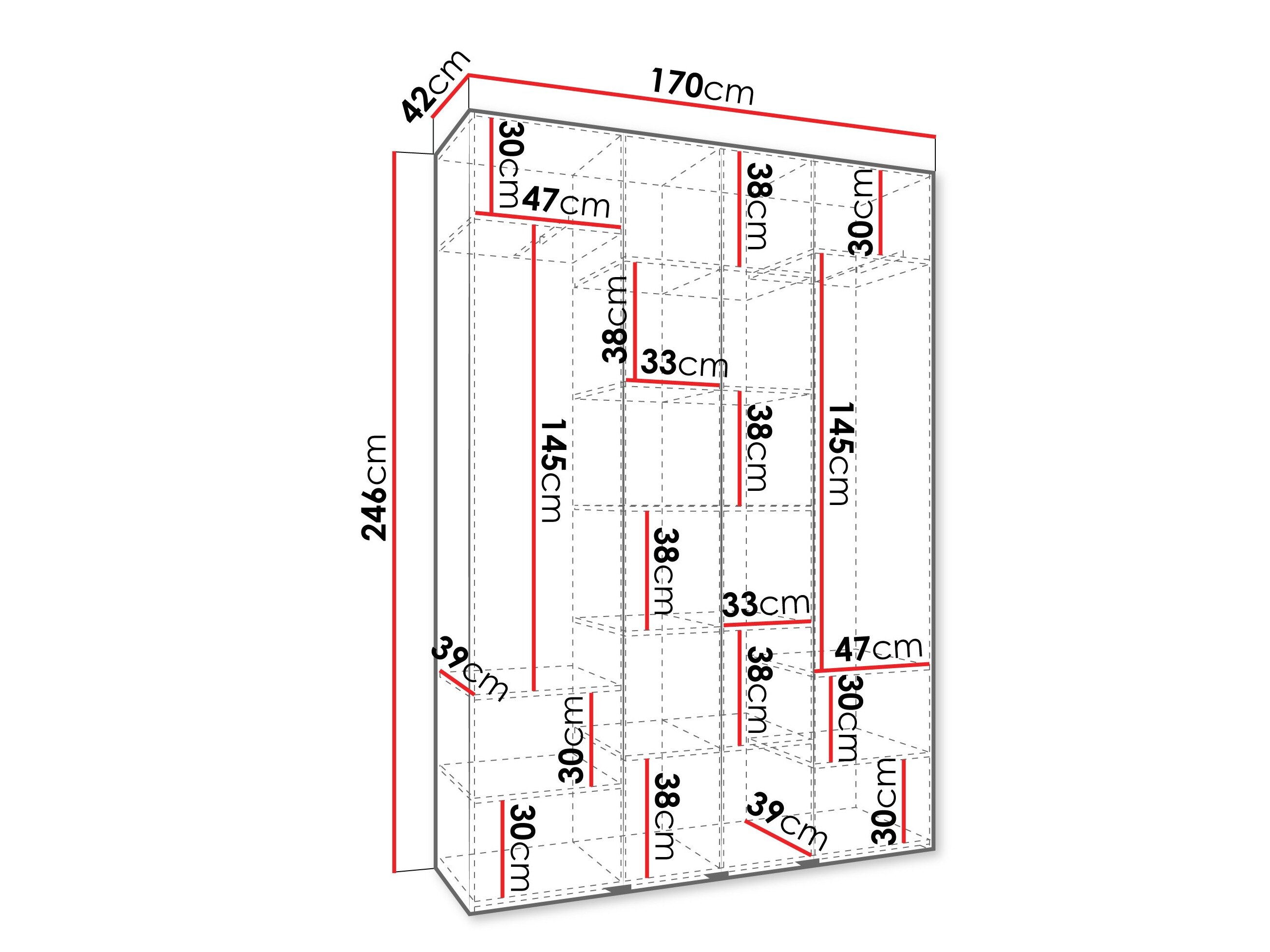 Garderobeskab Hartford 554 (Hvid)