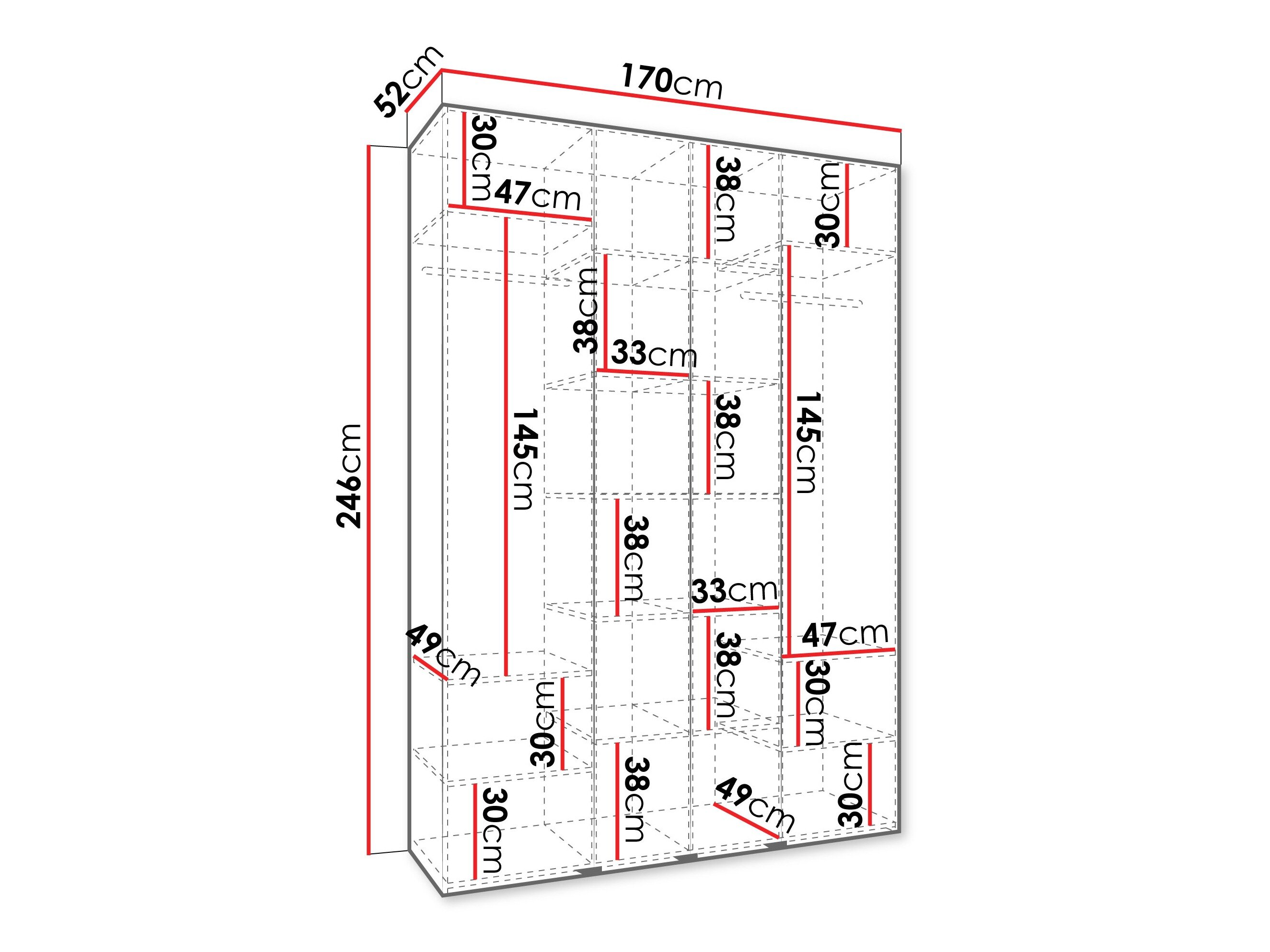 Garderobeskab Hartford 554 (Hvid)