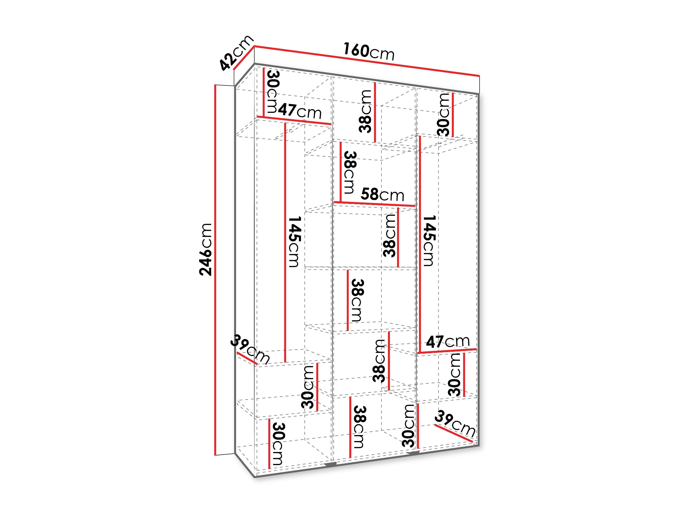 Garderobeskab Hartford 563 (Hvid)