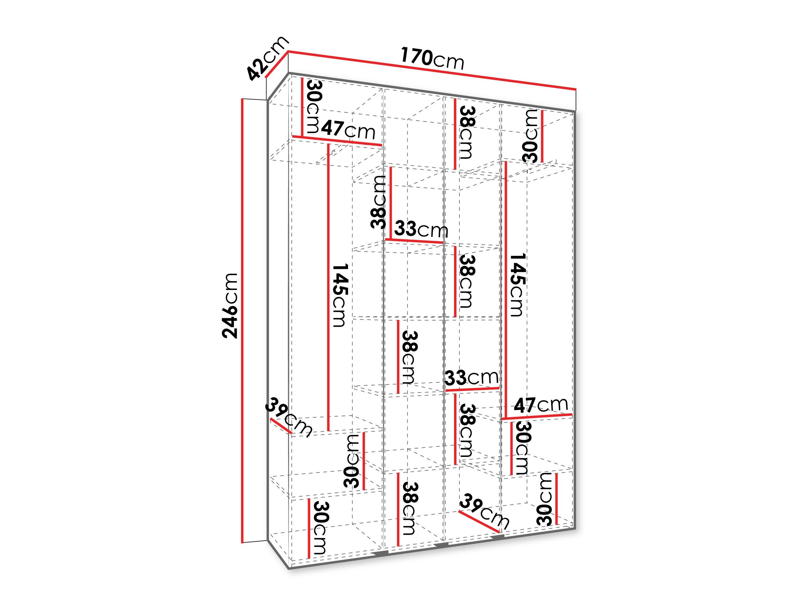 Garderobeskab Hartford 564 (Hvid)
