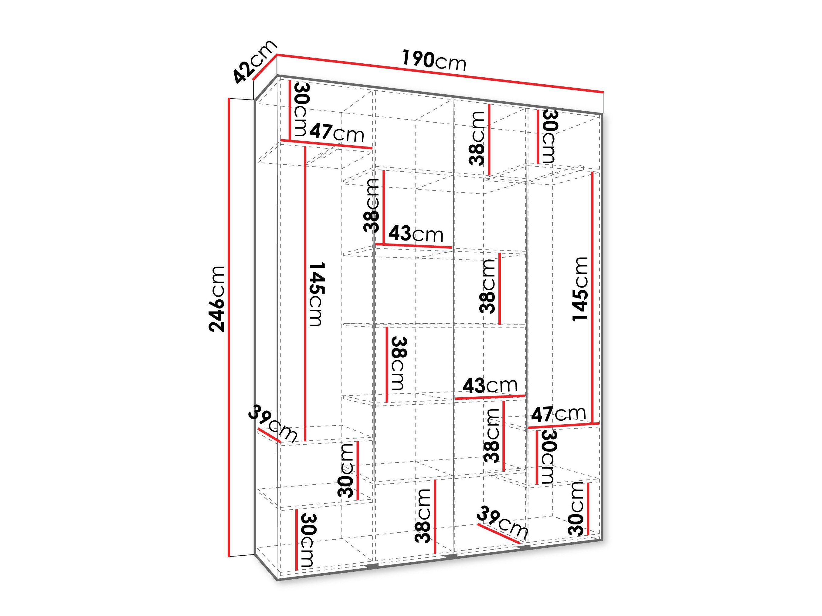 Garderobeskab Hartford 564 (Hvid)