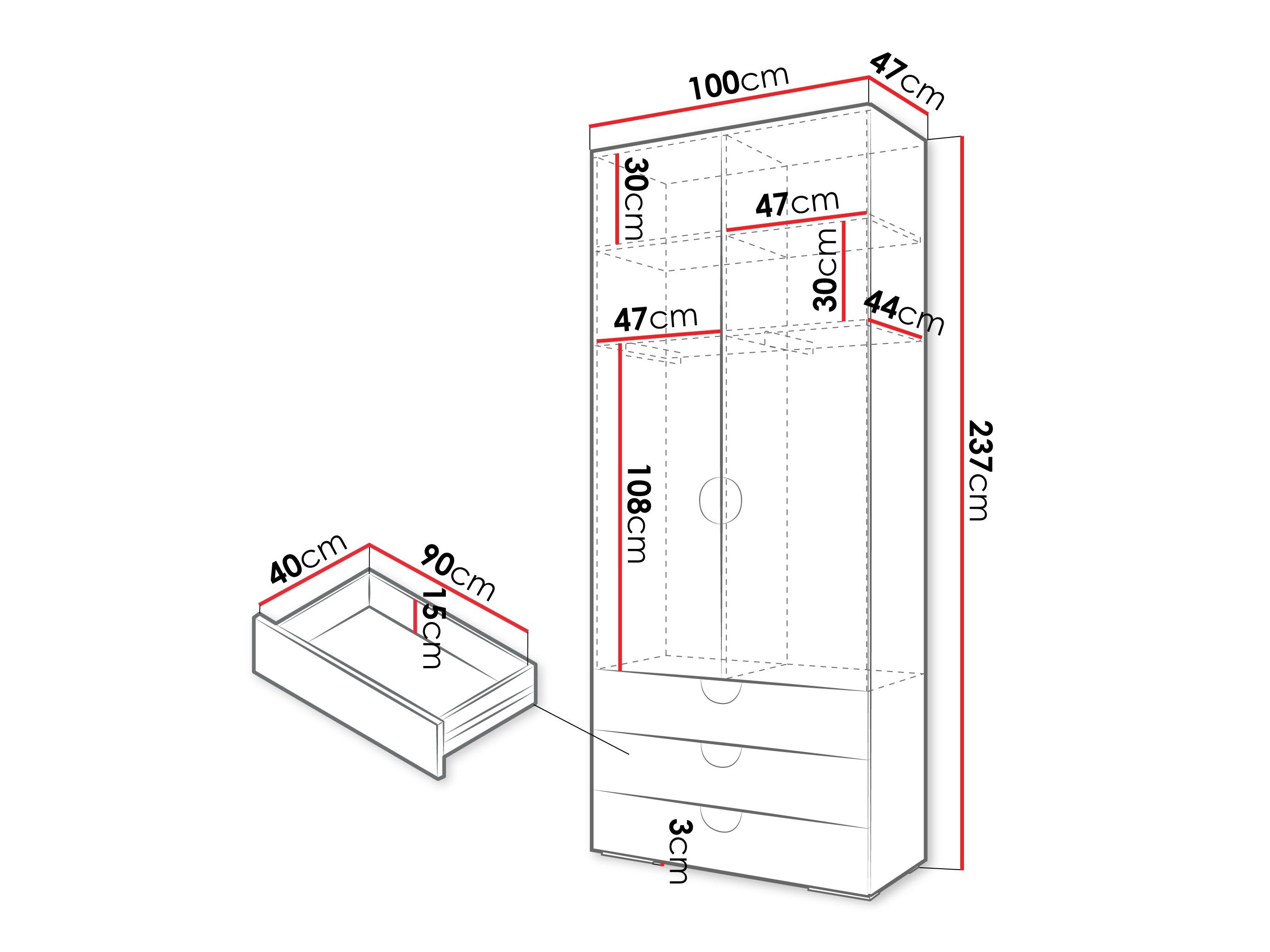Garderobeskab Hartford 565 (Hvid)