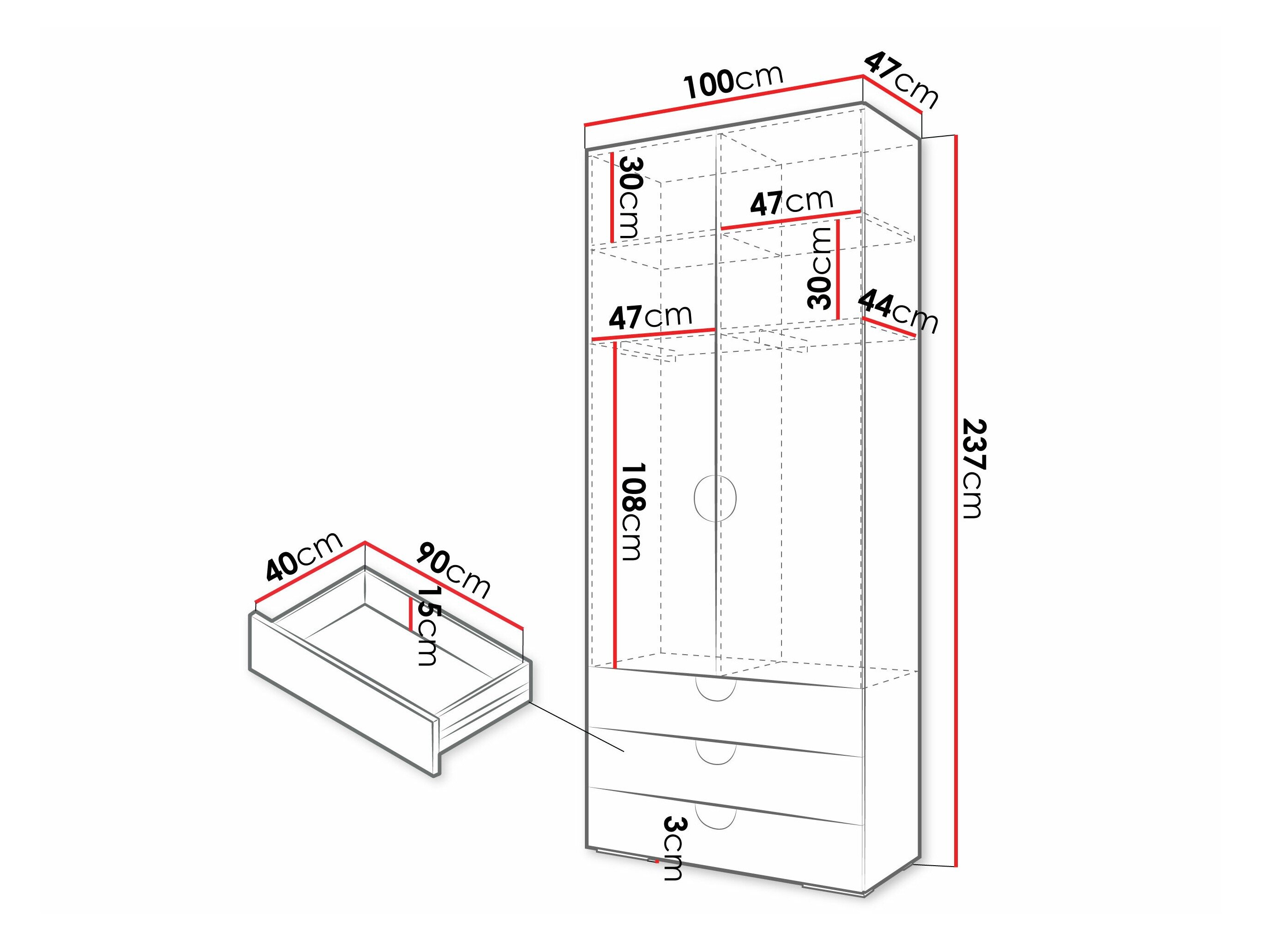 Garderobeskab Hartford 565 (Hvid)