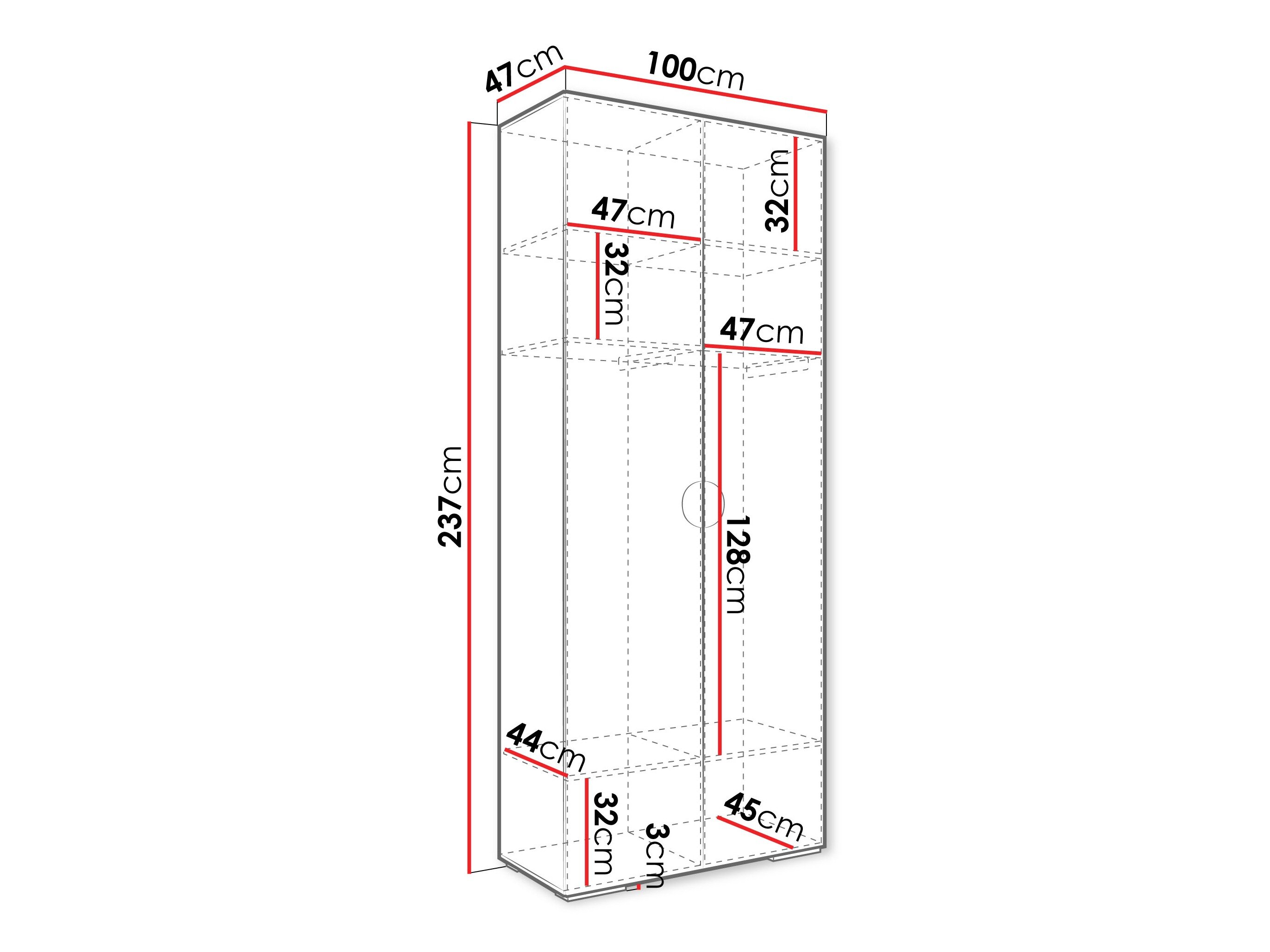 Garderobeskab Hartford 566 (Sort)