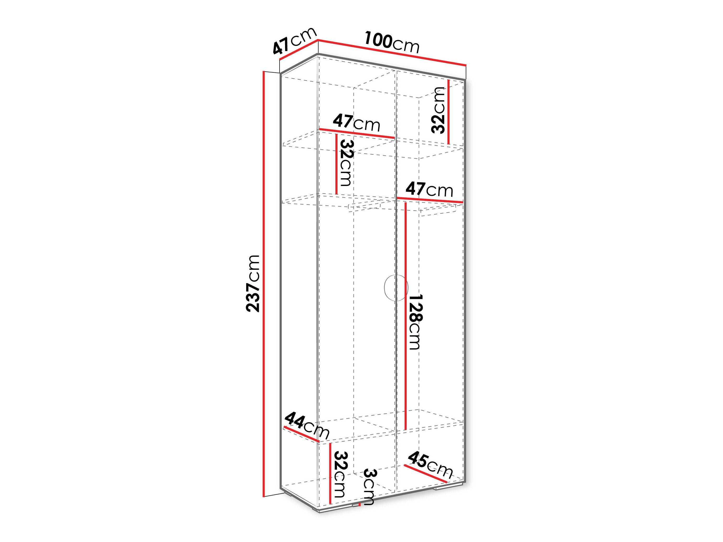 Garderobeskab Hartford 566 (Sort)