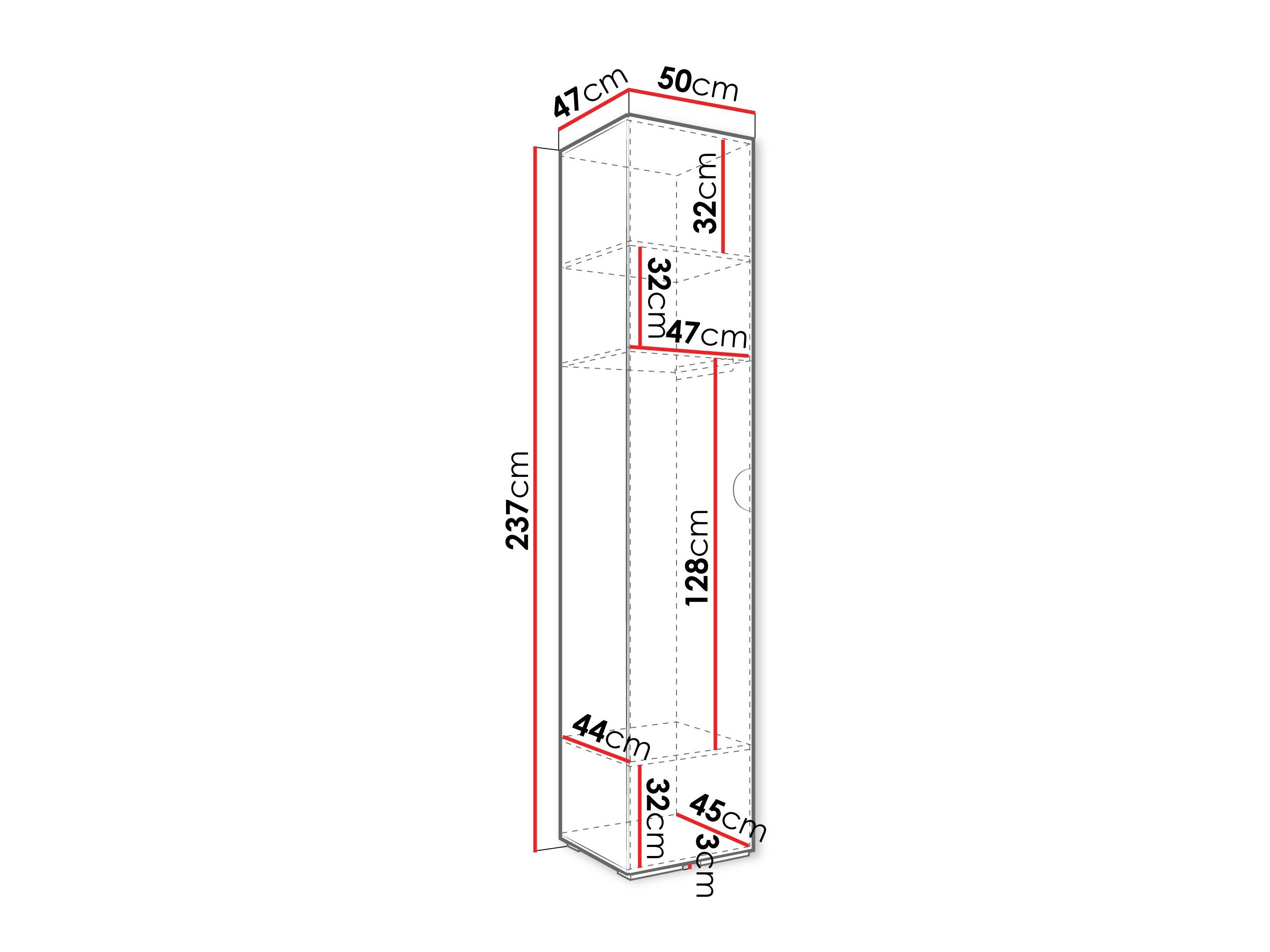 Garderobeskab Hartford 567 (Sort)