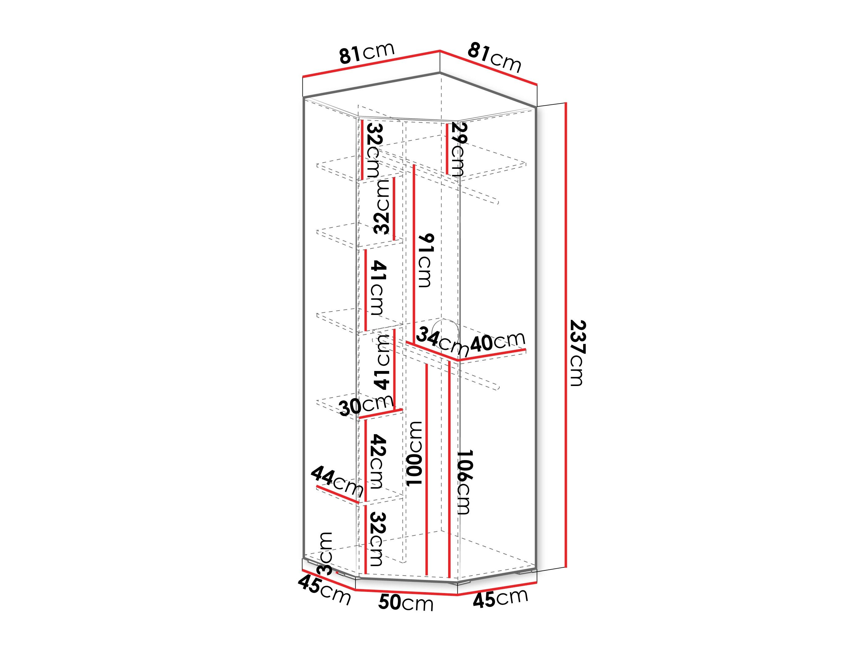 Hjørnegarderob Hartford 568 (Kashmir)