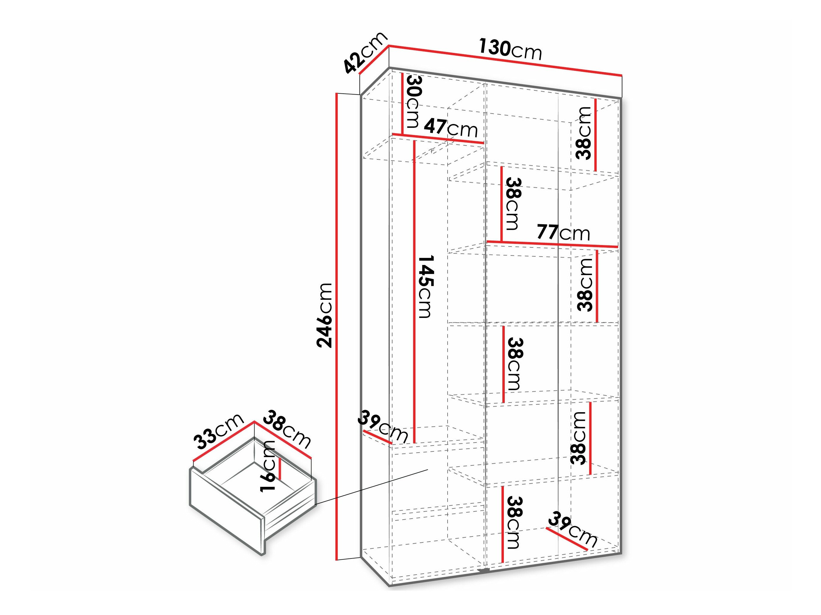 Garderobeskab Hartford 571 (Hvid)