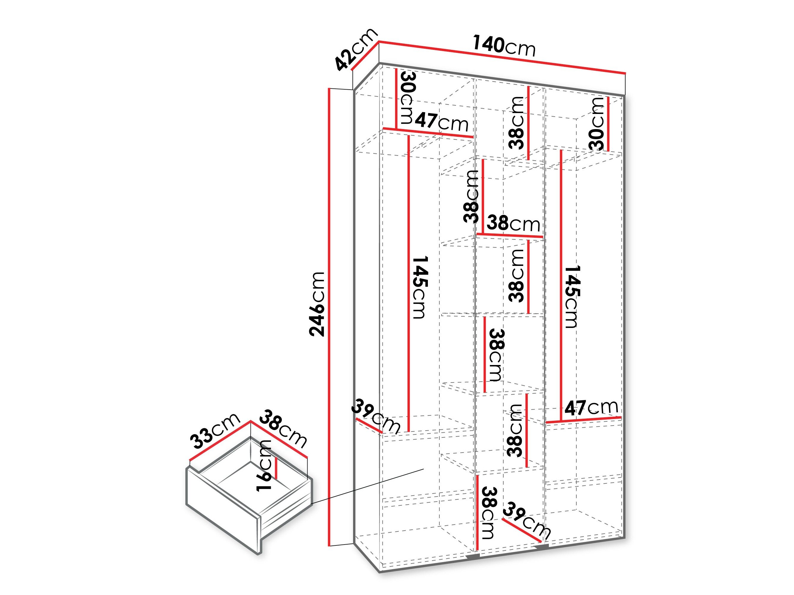 Garderobeskab Hartford 571 (Hvid)